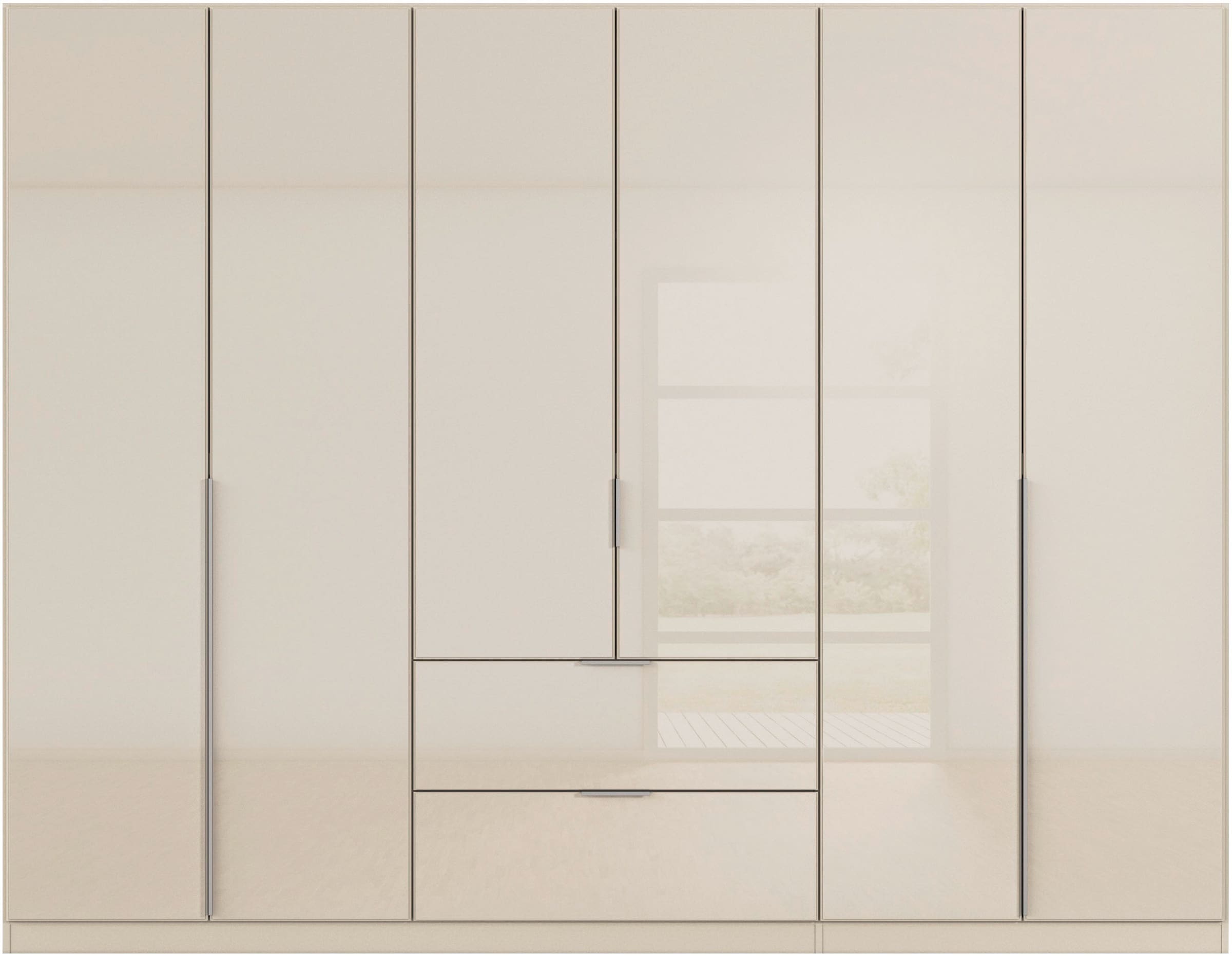 rauch Drehtürenschrank »Kleiderschrank Kleiderschränke Schrank Garderobe AGORDO mit Glasfront«, mit Außenschubkästen, in 6 Breiten und 2 Höhen MADE IN GERMANY