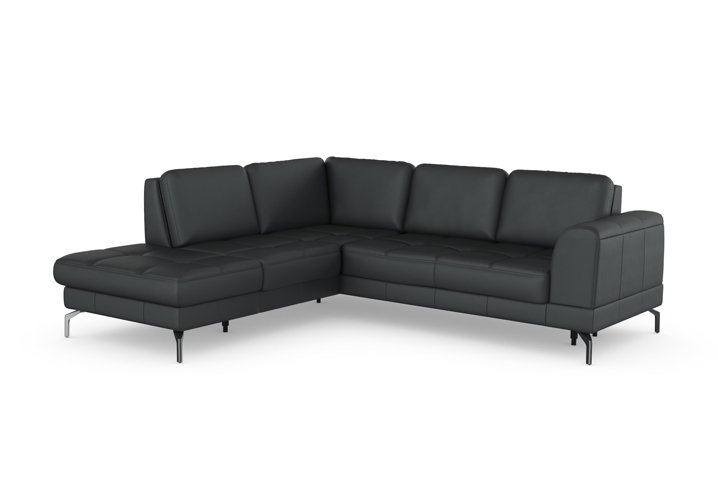 sit&more Ecksofa »Bendigo L-Form«, inklusive Sitztiefenverstellung, Bodenfreiheit 15 cm, in 2 Fußfarben