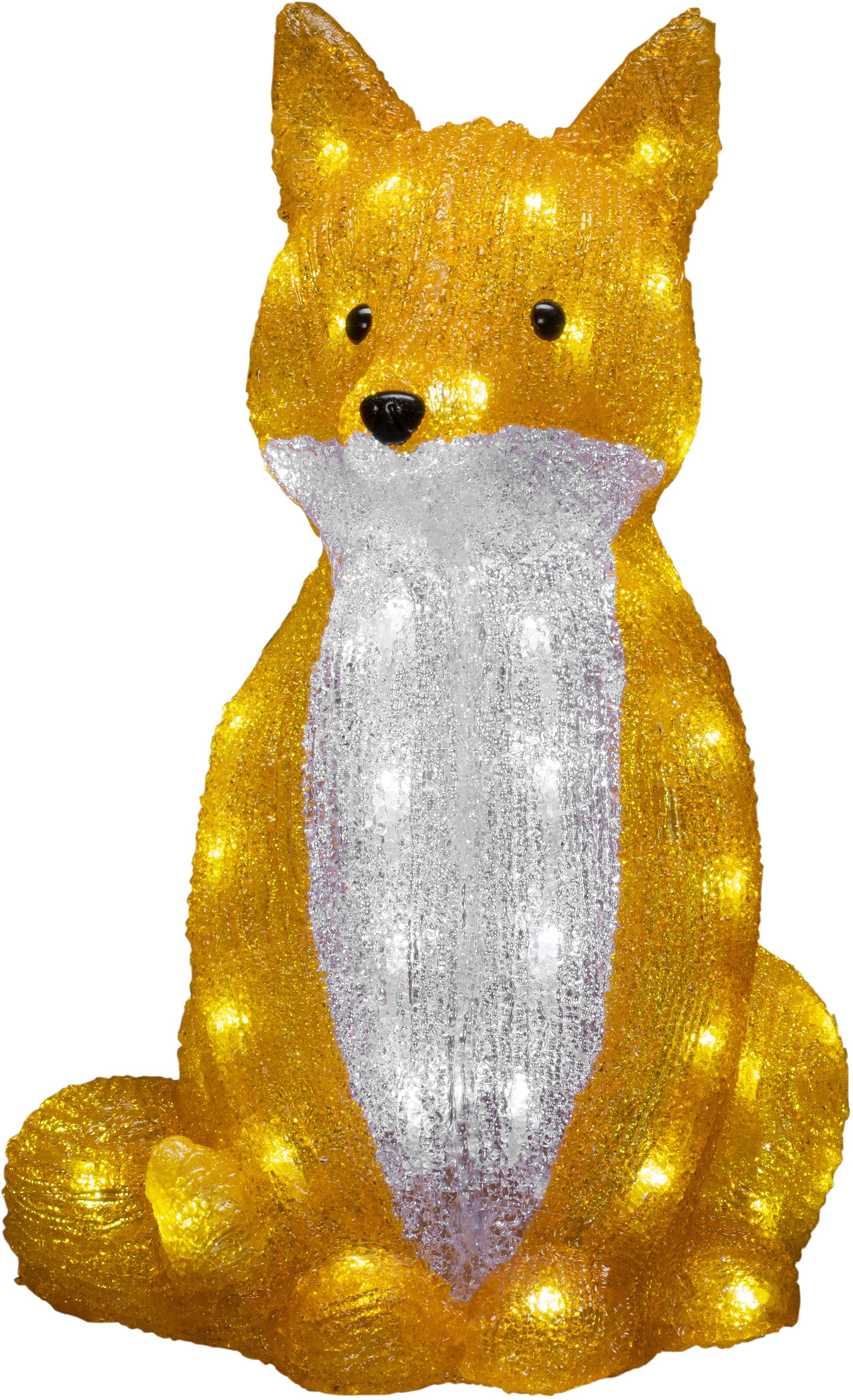 KONSTSMIDE Weihnachtsfigur »Weihnachtsdeko aussen«, LED Acryl Fuchs, sitzend, 64 kalt weiße Dioden