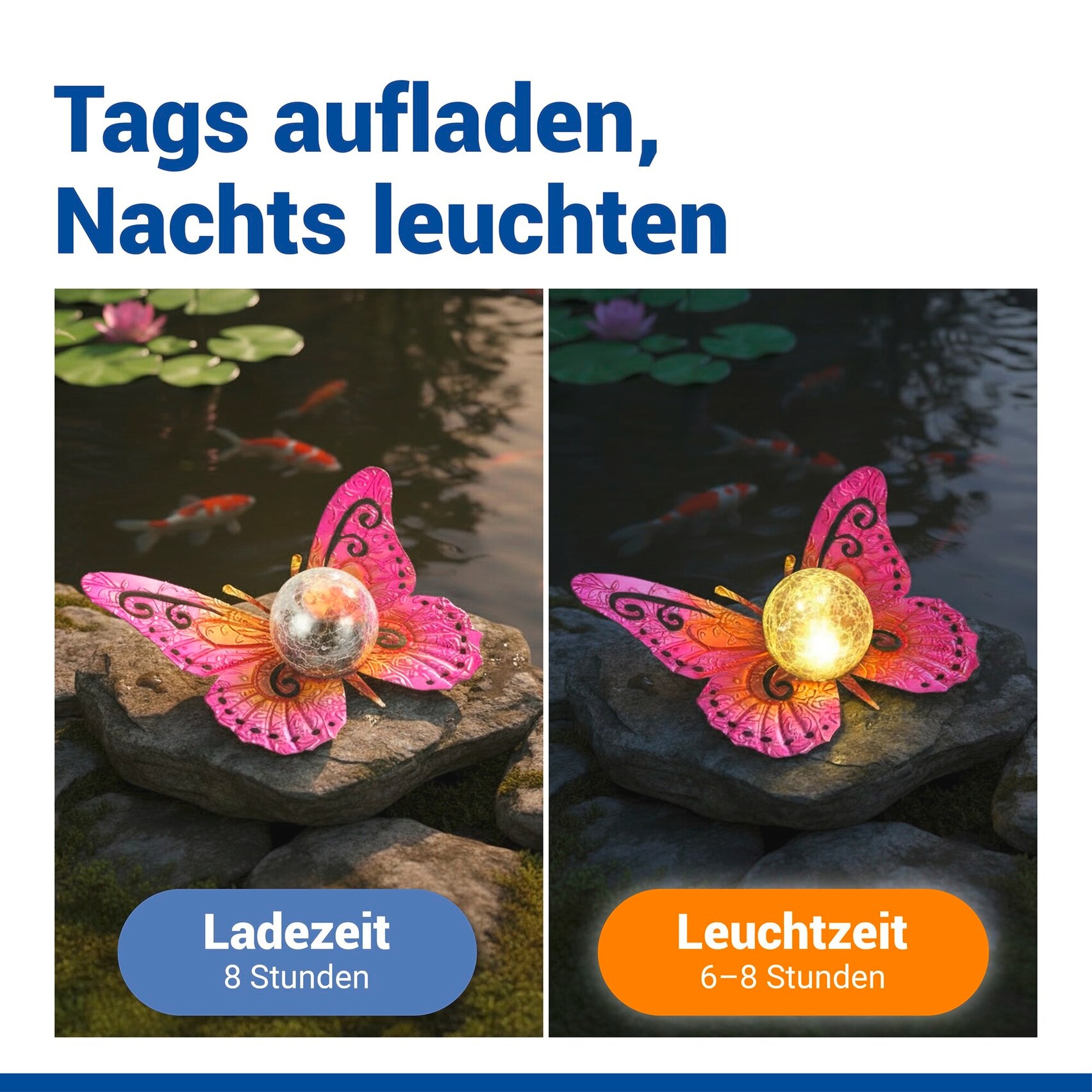 Maximex LED Gartenleuchte »Modell Schmetterling« Warmweiß dekorative Gartenbeleuchtung, solarbetrieben, witterungsbeständig