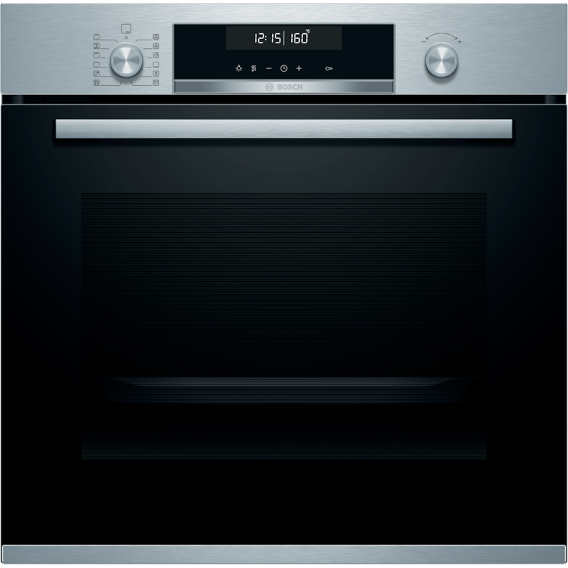 BOSCH Backofen-Set »HBA578BS0, PKC845FP1D« mit Teleskopauszug nachrüstbar ecoClean Direct 3D Heißluft Schwarz, Edelstahl Teleskopauszug nachrüstbar