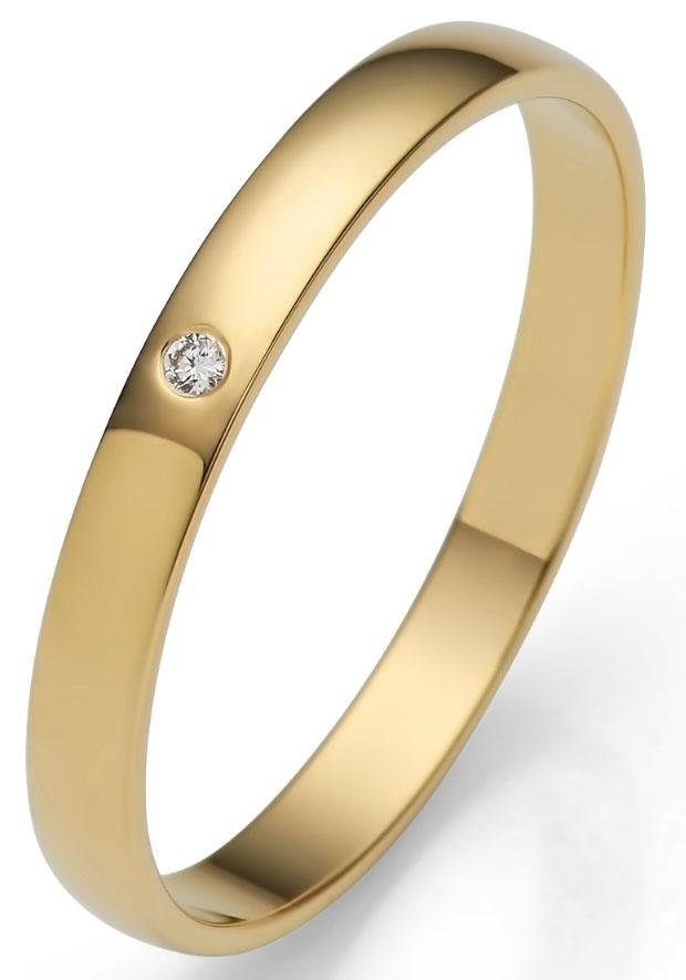 Firetti Trauring »Schmuck Geschenk Gold Hochzeit Ehering Trauring "LIEBE"«, Made in Germany, wahlweise mit oder ohne Brillant