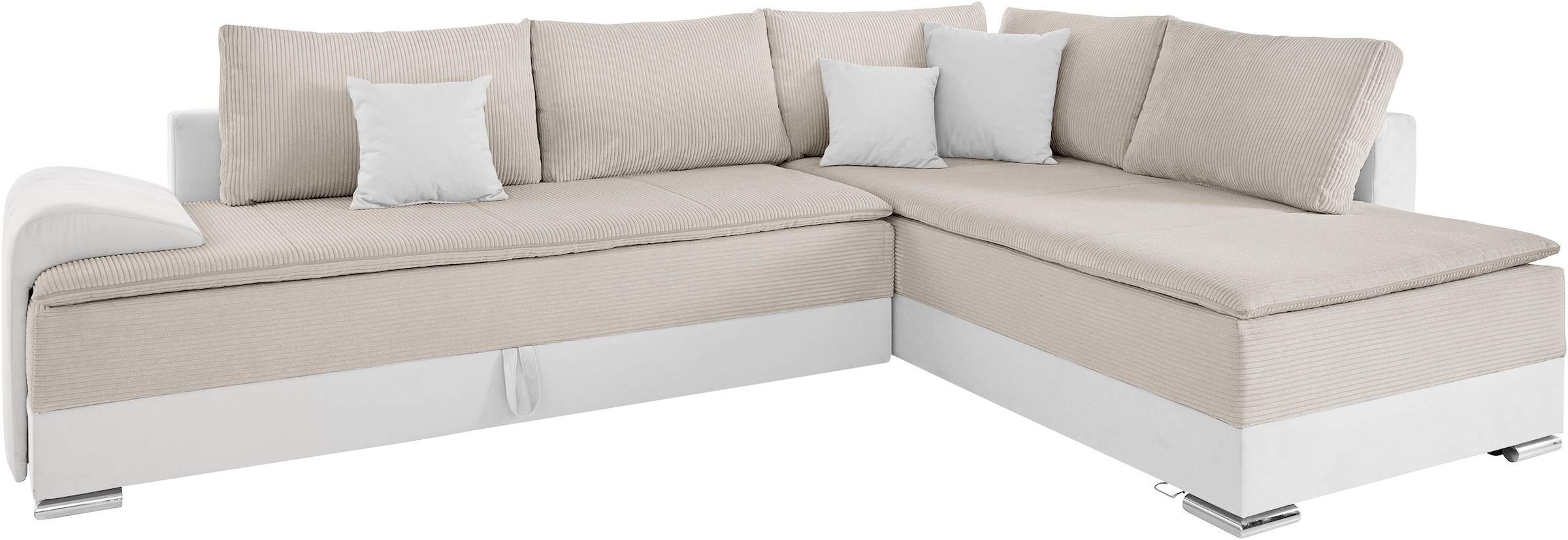 INOSIGN Ecksofa »Boxspringbett Night & Day L-Form mit Dauer-Schlaffunktion mit Armlehne«, mit Boxspring-Bettfunktion 180x200 cm und Bettkasten, Dauerschläfer!