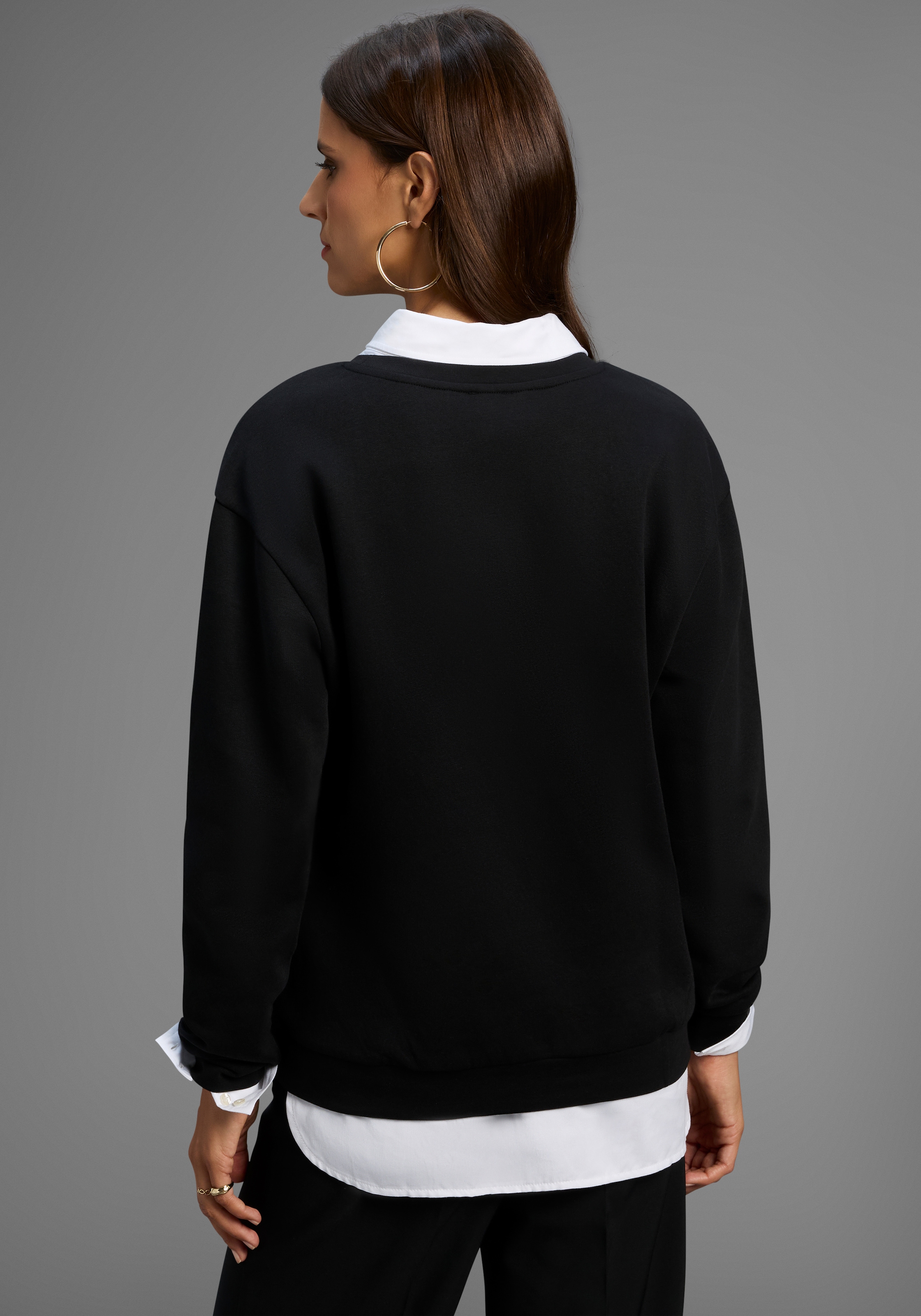 Laura Scott Sweater , Weiche Baumwollmischung mit Rundhalsausschnitt und Blumenprint
