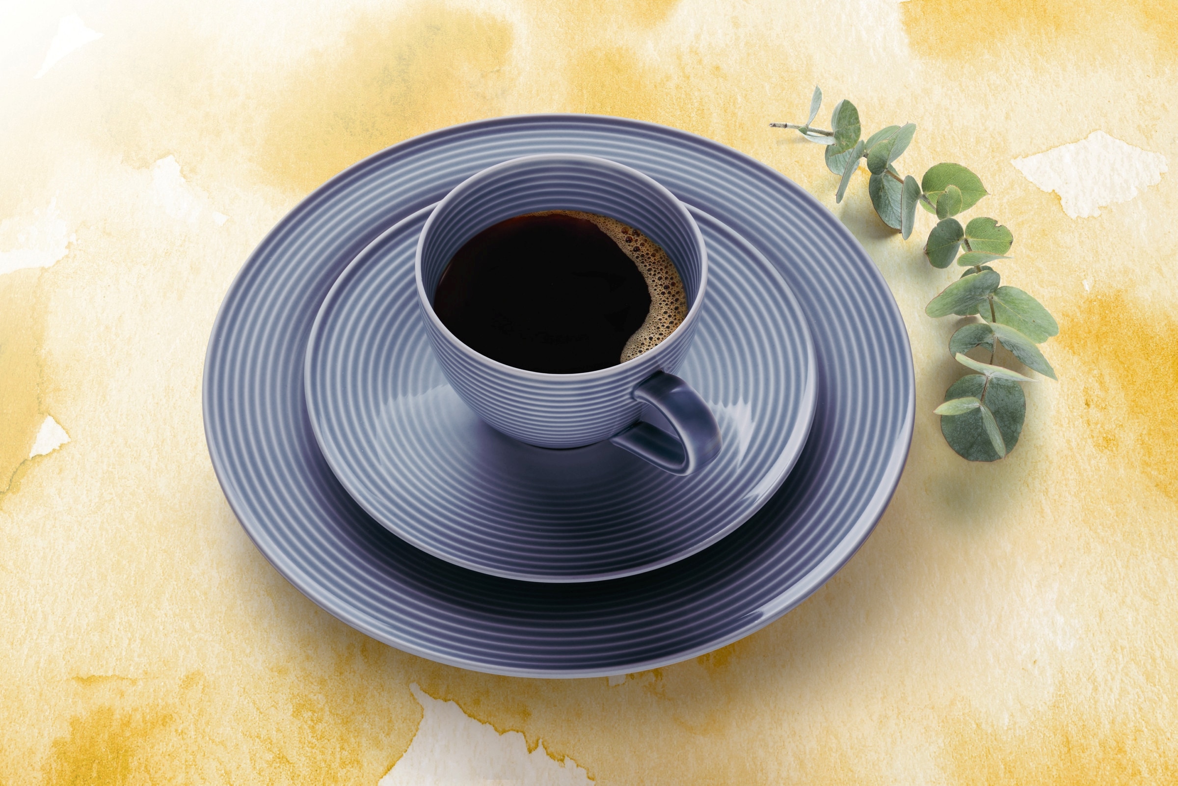 Seltmann Weiden Kaffeeservice »Geschirr-Set, 18 Teile, Beat«, (Set, 18 tlg., 6x Kaffeeobertasse, 6x Kombi-Untertasse, 6x Frühstücksteller), Tassen, Untertassen, Teller, Made in Germany, 18 Teile, für 6 Personen