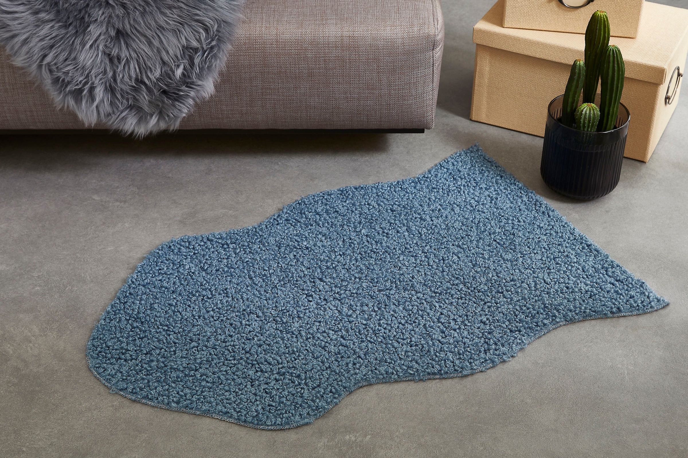 my home Fellteppich »Lapua«, fellförmig, 25 mm Höhe, Uni Farben, weich & fl günstig online kaufen