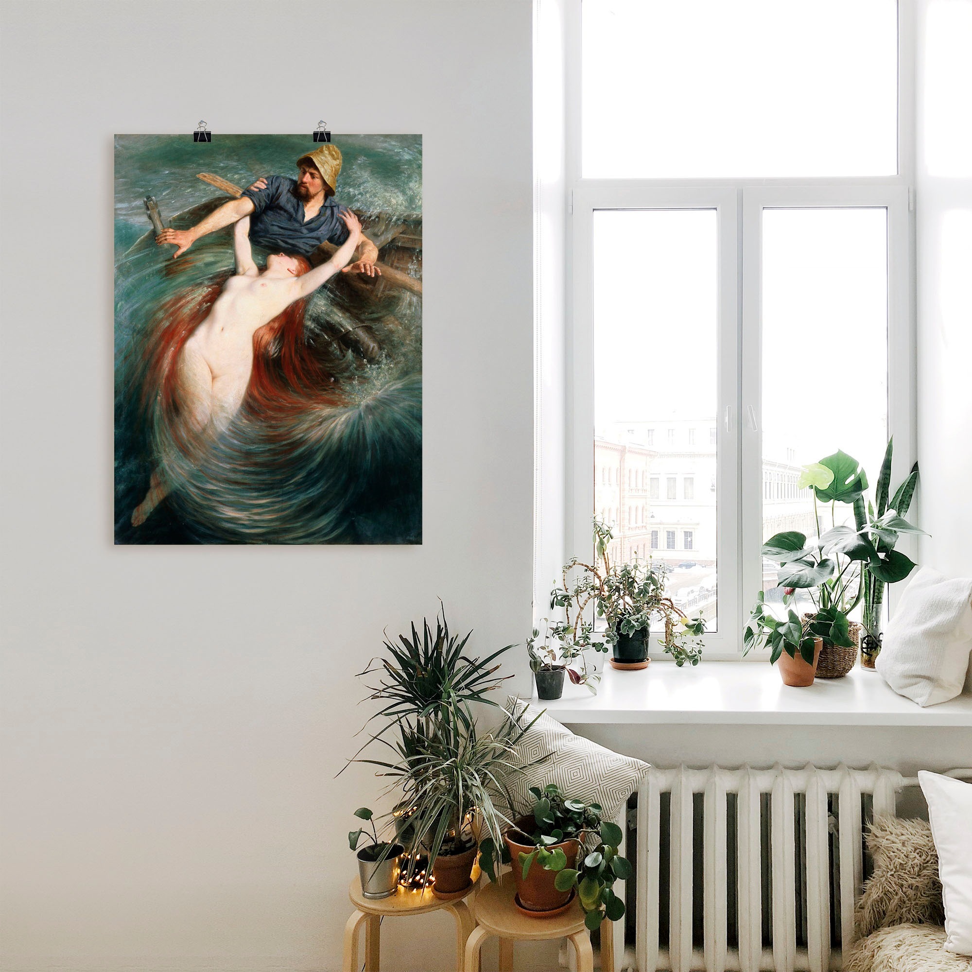 Artland Wandbild »Ein Fischer in den Fängen einer Sirene.« klassische Fanta günstig online kaufen