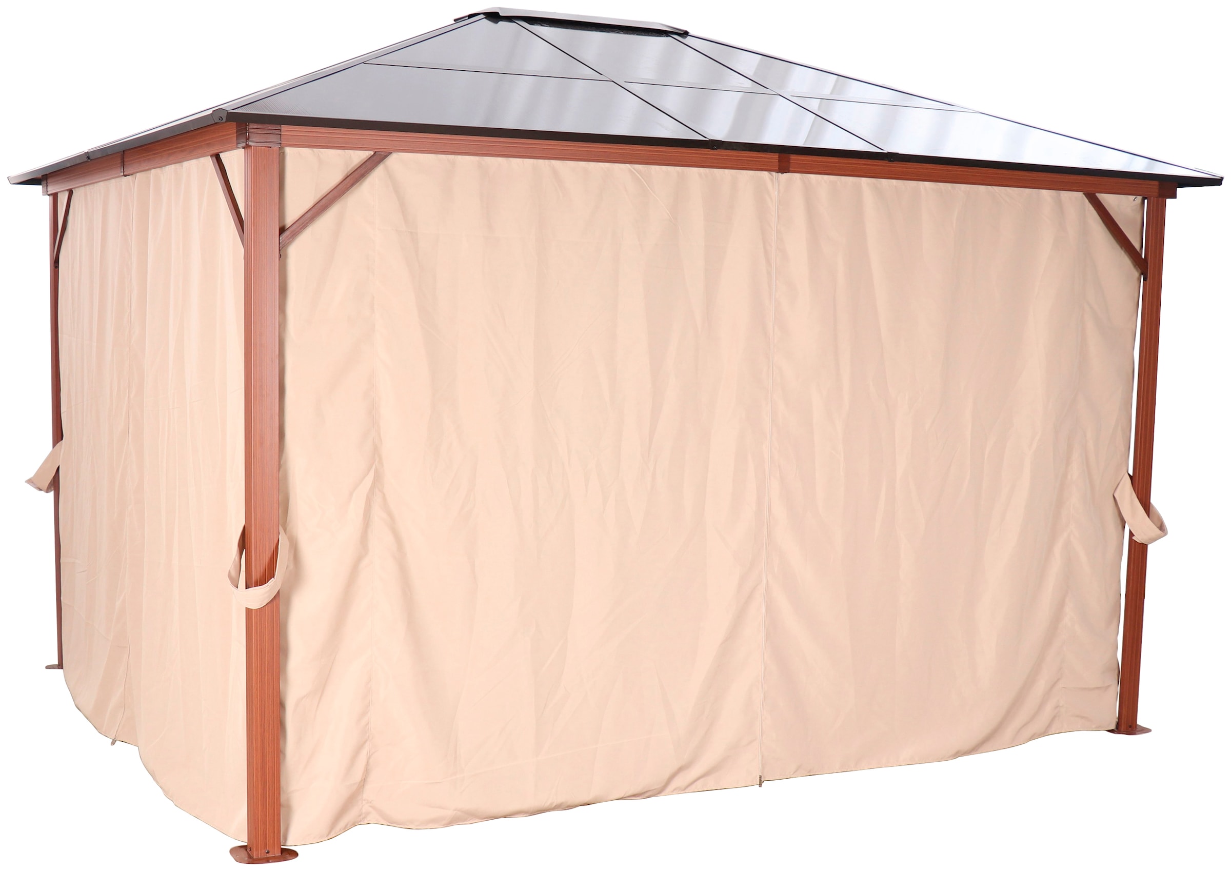 KONIFERA Pavillon »Holzoptik«, (Set), BxT: 300x365 cm, Aluminiumgestell