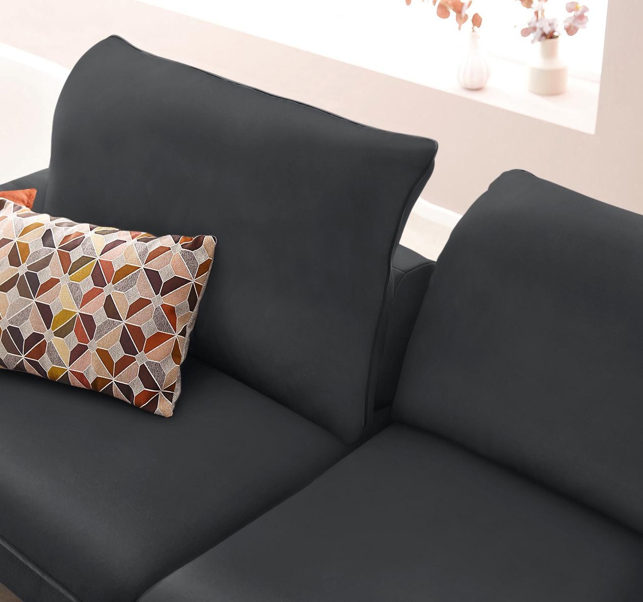 W.SCHILLIG Ecksofa »enjoy&MORE, Designsofa, elegant und bequem, L-Form«, Sitztiefenverstellung, Füße schwarz pulverbeschichtet, Breite 294 cm