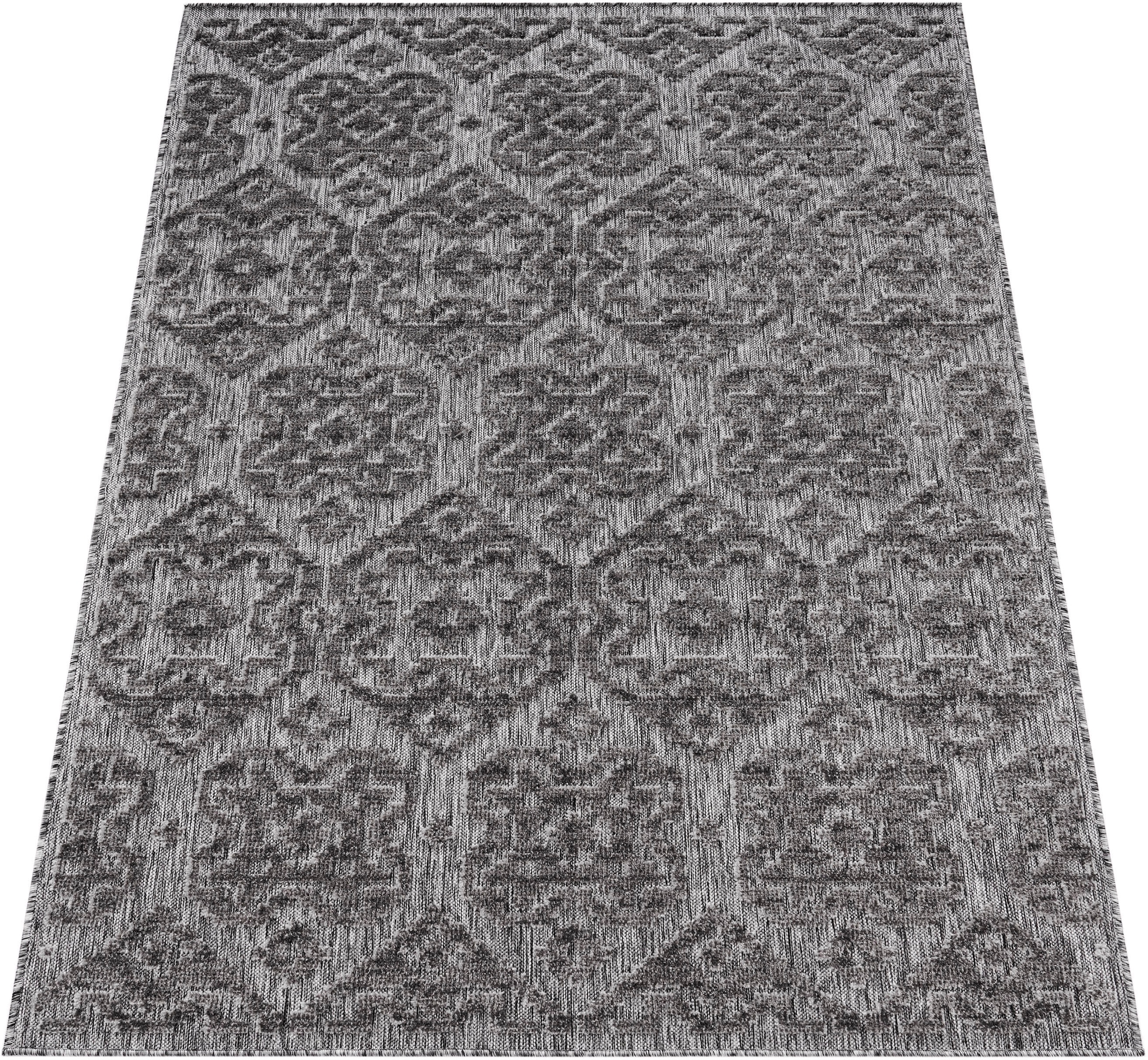 Paco Home Teppich »Stilo 865«, rechteckig, 10 mm Höhe, Hoch-Tief Effekt, Ornamente, auch als Läufer, In- und Outdoor geeignet