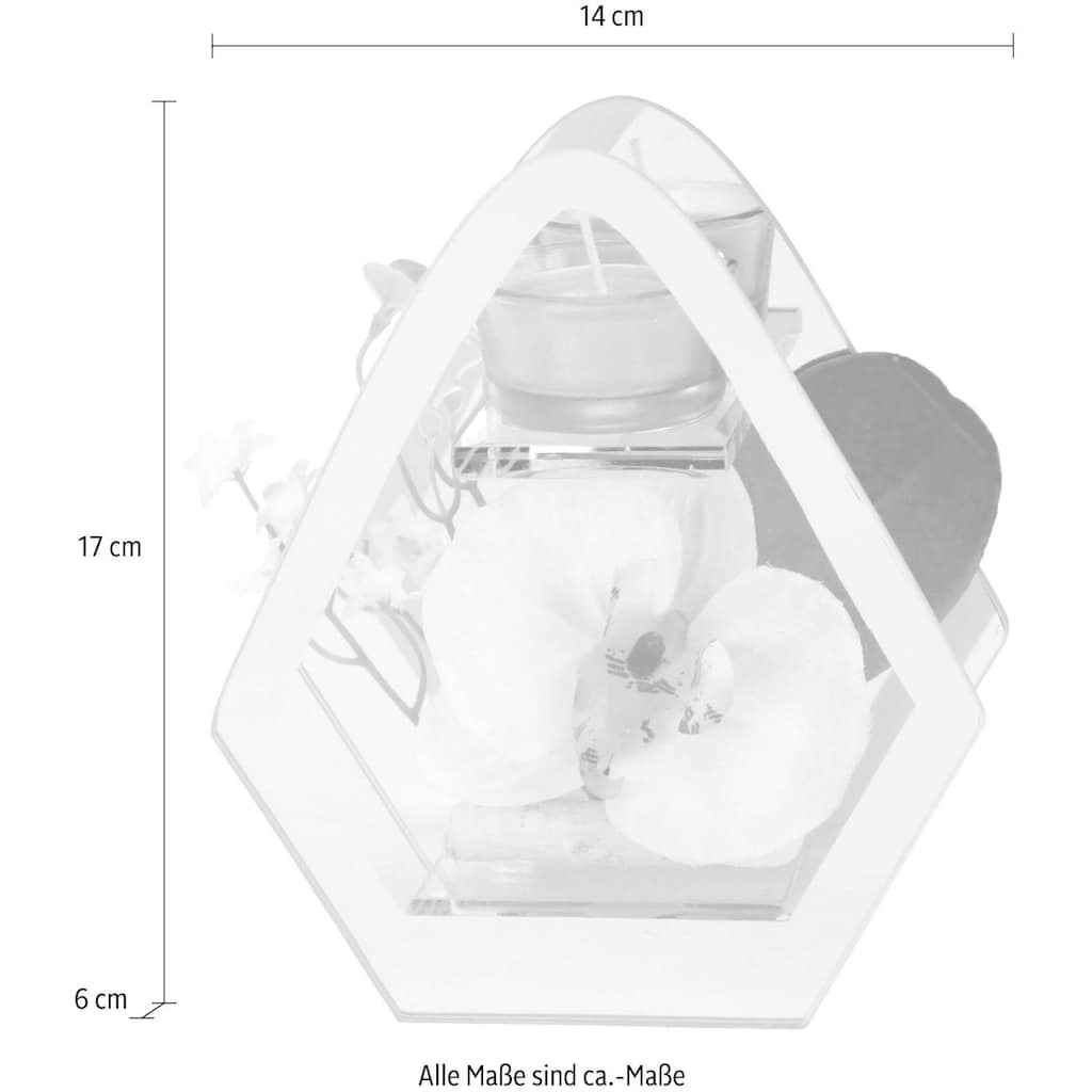 I.GE.A. Kunstpflanze »Orchidee im Glas mit Teelicht«