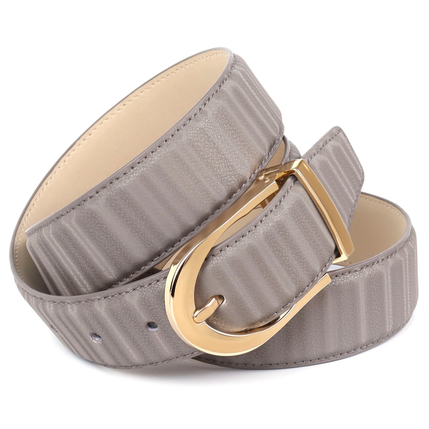 Anthoni Crown Ledergürtel mit glänzender ovaler Schließe
