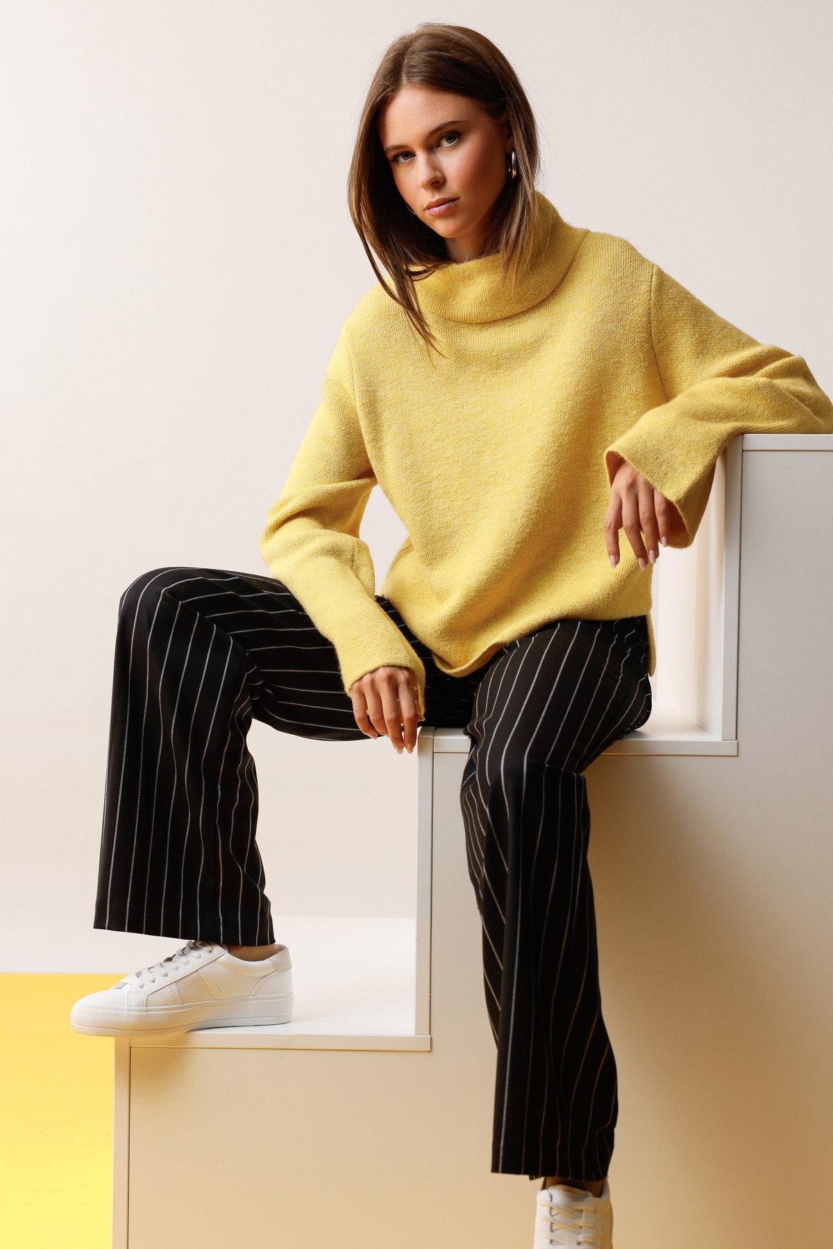 Monari Strickpullover Regular fit mit Stehkragen