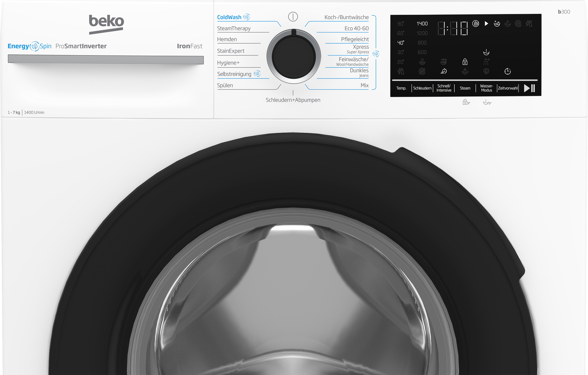 BEKO Waschmaschine »BM3WFU4741N«, BM3WFU4741N 7004340018, 7 kg, 1400 U/min, Ironfast- weniger Falten und leicht zu bügelnde Kleidung