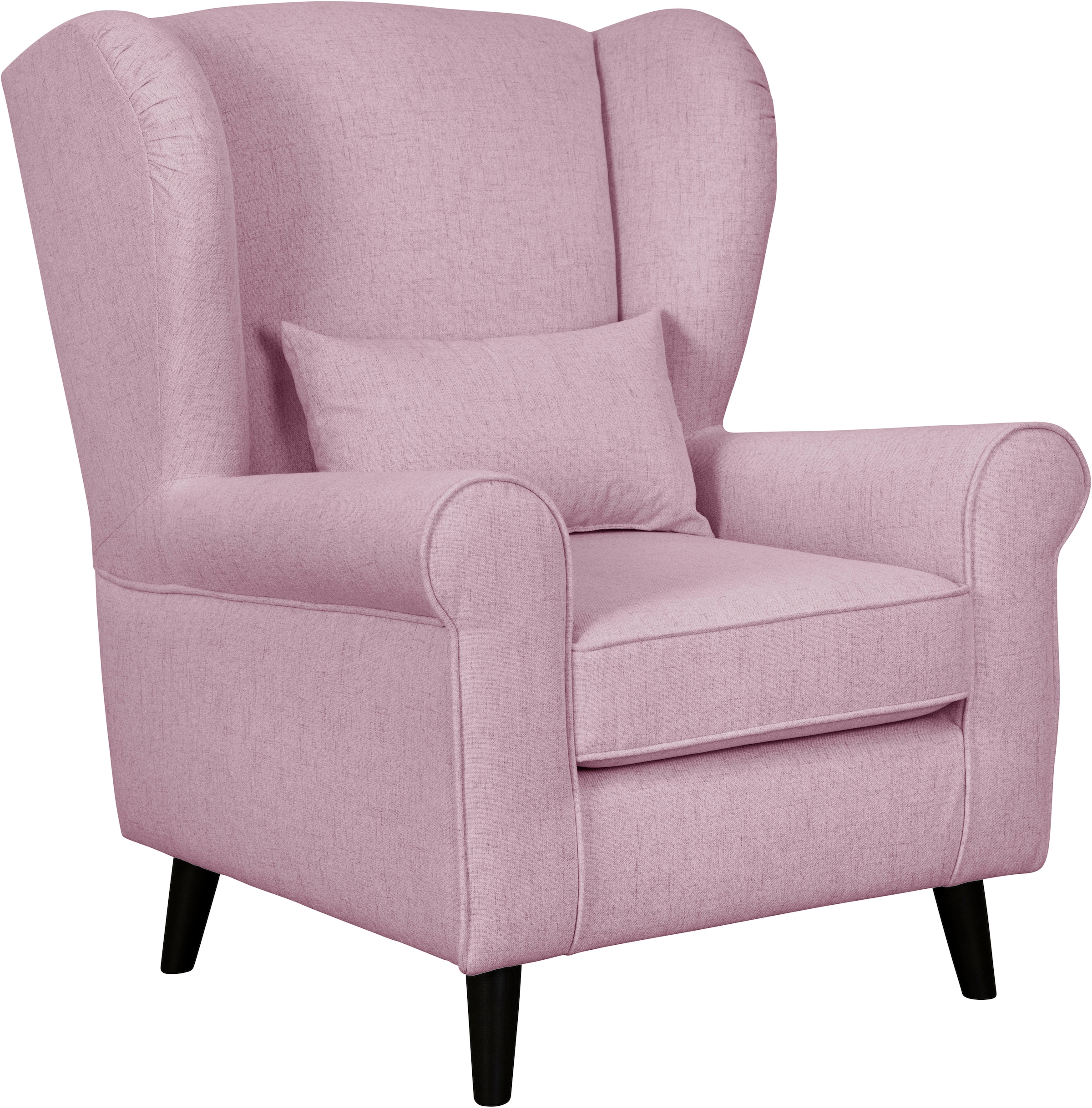 Home affaire Sessel »Ohrensessel CHISTELLE, wahlweise mit Polsterhocker«, mit Wellenunterfederung, Maße: B/T/H: 81/87/99 cm