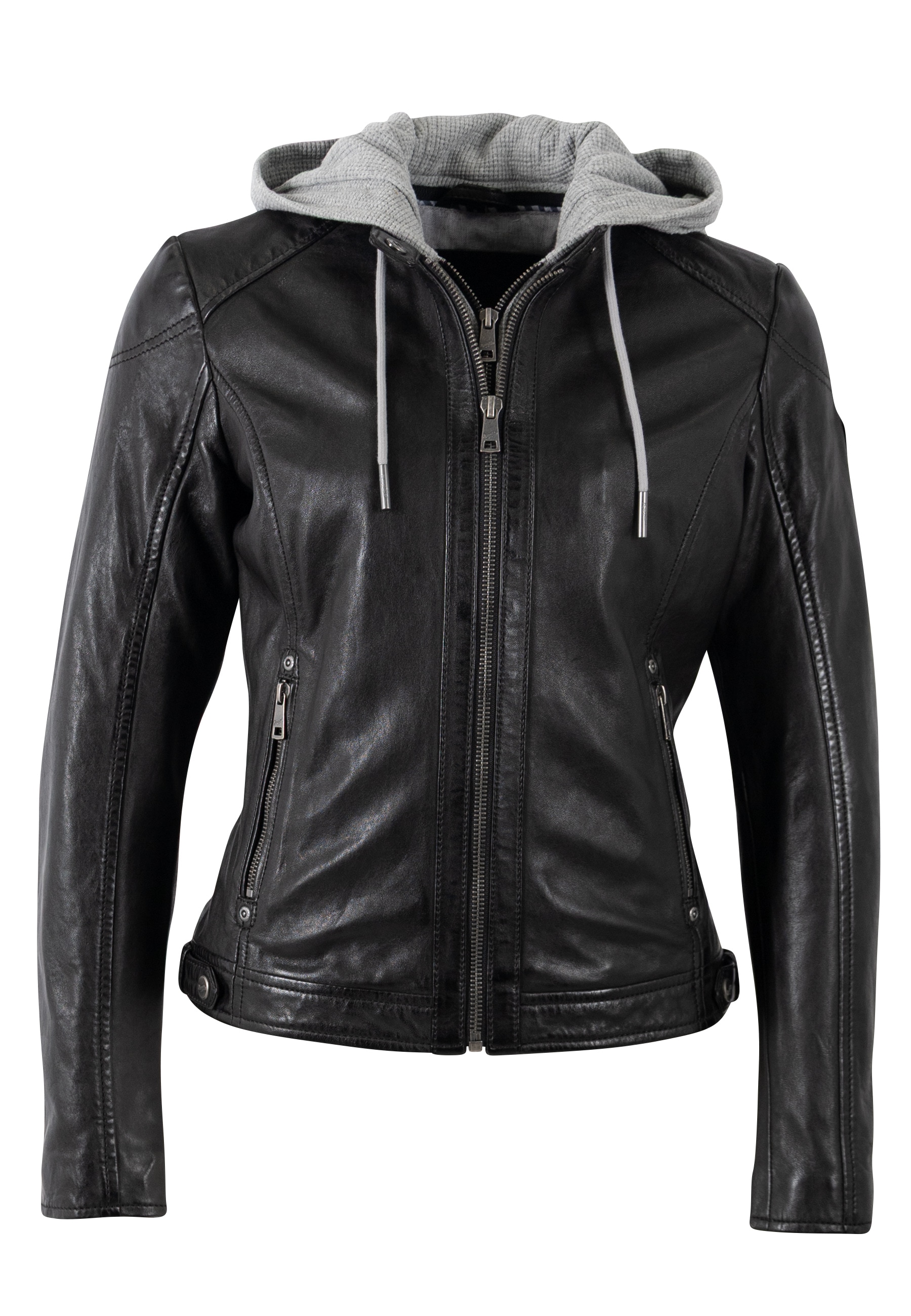 Mauritius Lederjacke »MWAlani« Bikerjacke mit abnehmbarer Kapuze