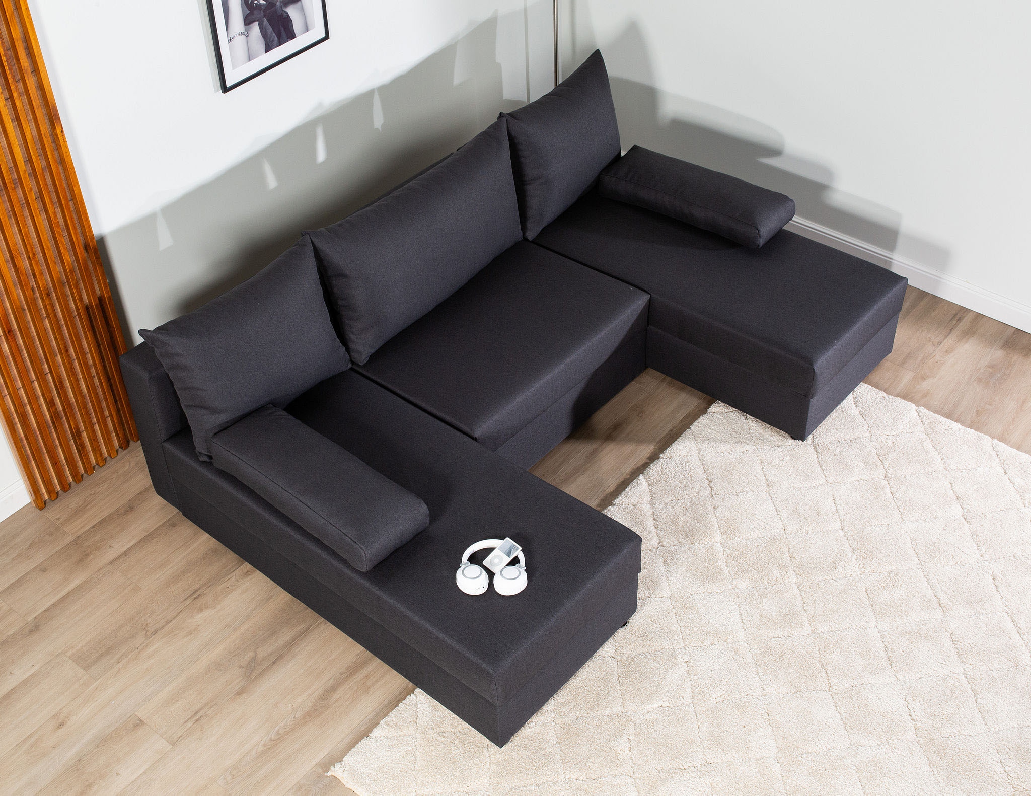 COLLECTION AB Wohnlandschaft »Pico U-Form«, Breite 220, ohne Armlehne mit Schlaffunktion, Bettkasten