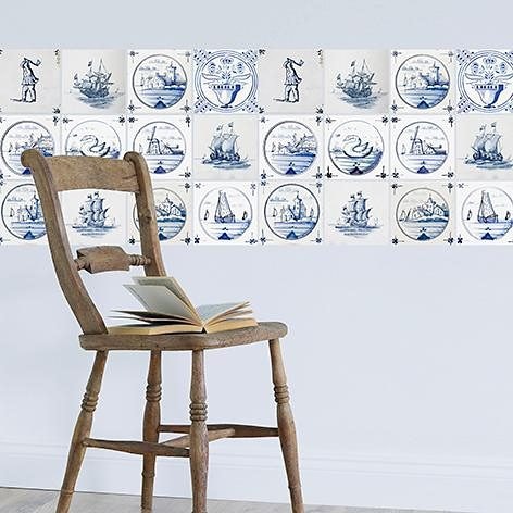 Home affaire Fliesenaufkleber »Maritim«, (12 St.), Stickerfliesen, selbstklebend, Sticker, 12er Set