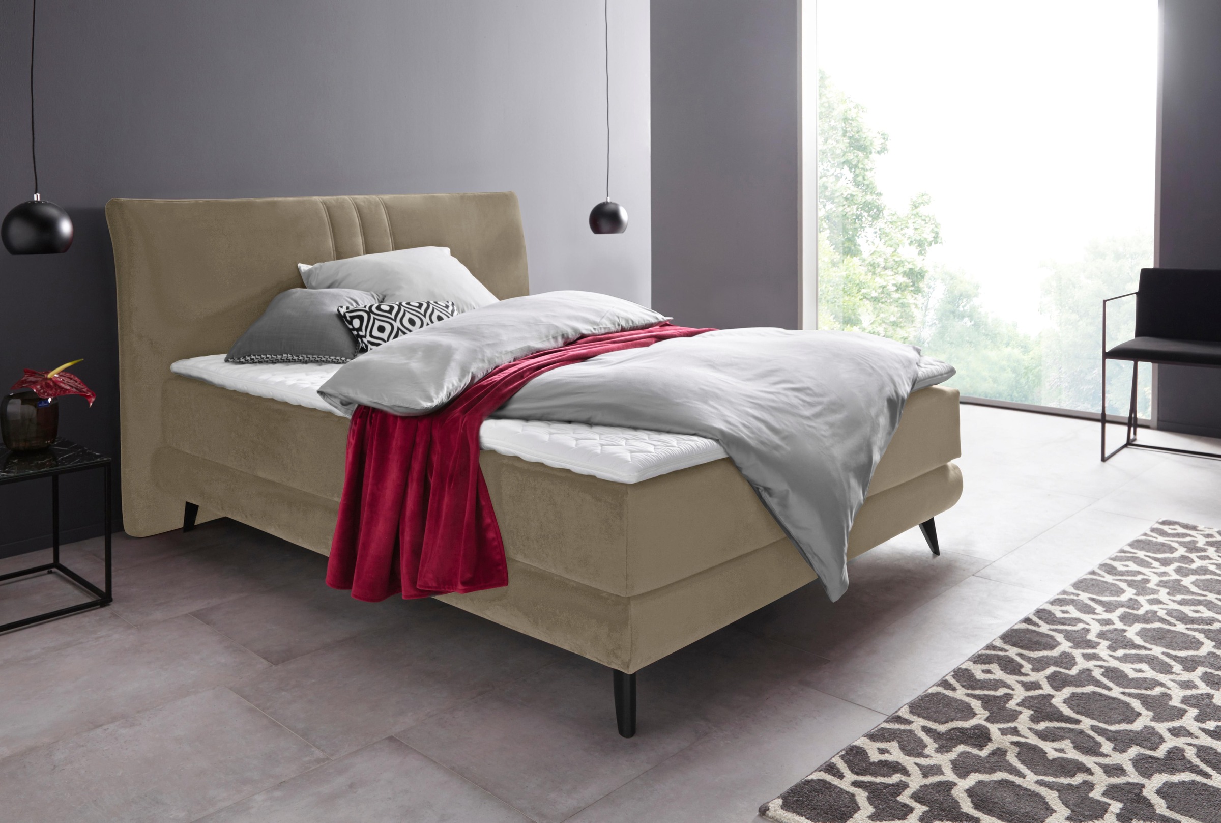 Places of Style Boxspringbett »Skien«, incl. Kaltschaumtopper, 2 Härtegrade, 3 Ausführungen