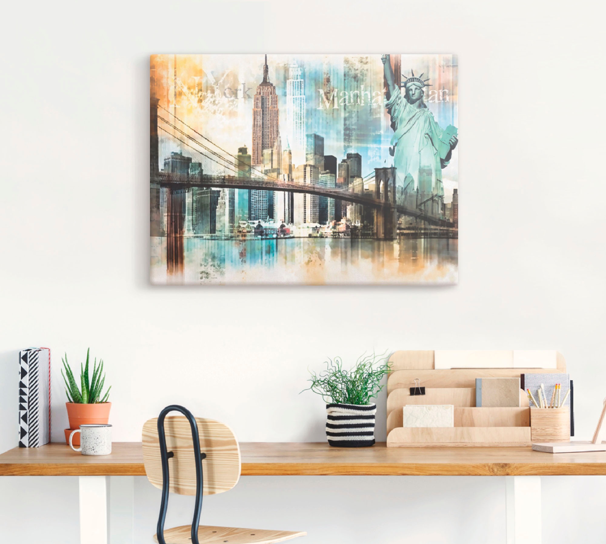 Artland Wandbild »New York Skyline Collage IV« Amerika 1 Stk. tlg. als Lein günstig online kaufen