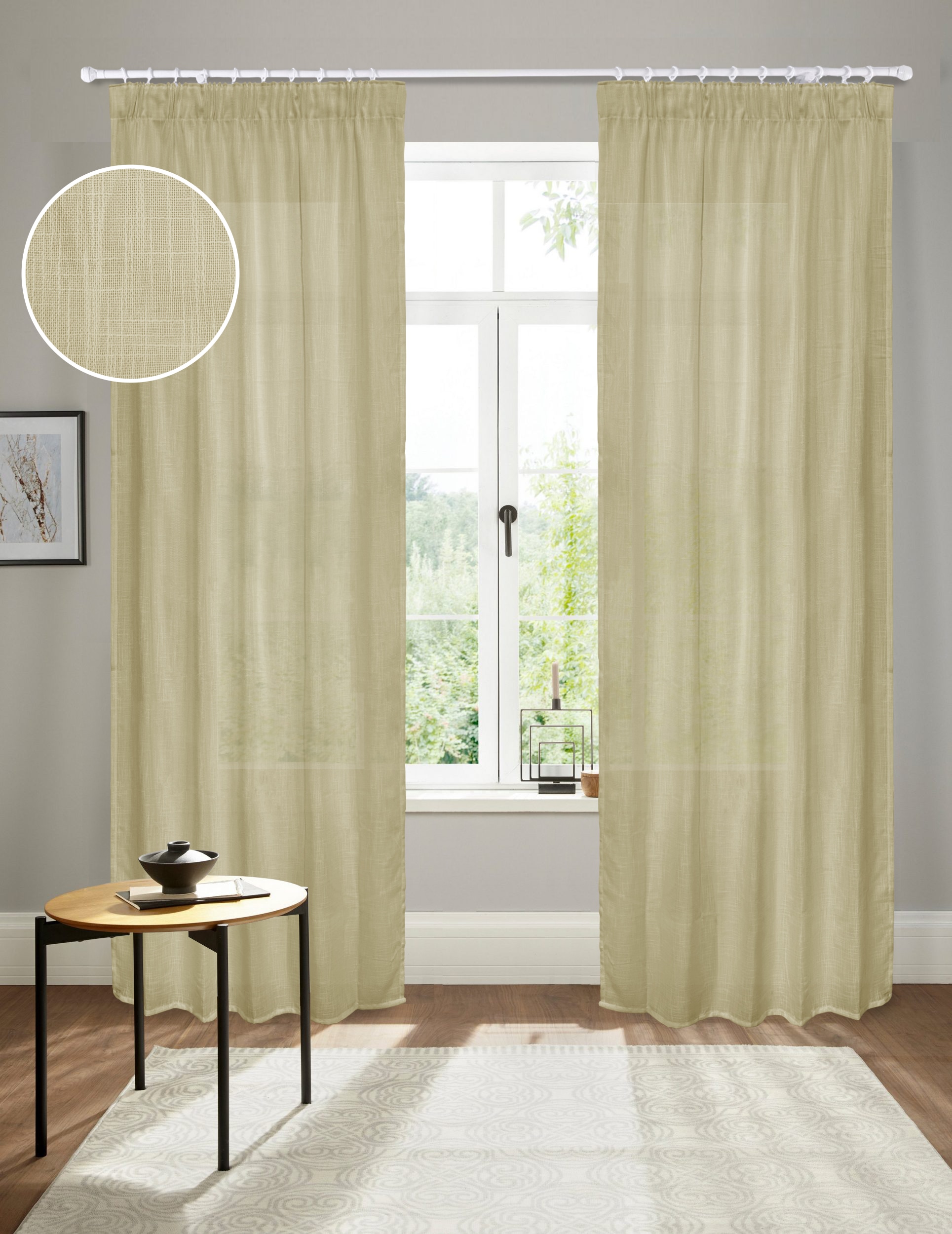 andas Gardine »Tursik« Faltenband 1 Stk. tlg. Blickdicht, Leinenlook, Polye günstig online kaufen