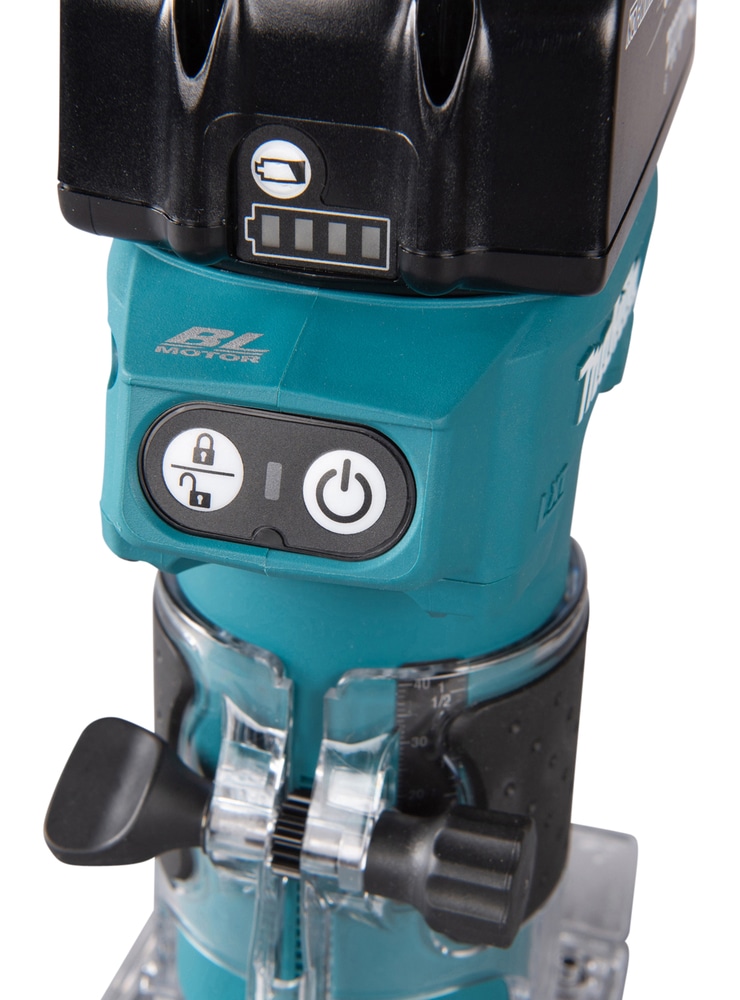 Makita Akku-Fräse »Kantenfräser »DRT52Z« 6 mm, 30.000 min⁻¹, ohne Akku und Ladegerät« leichte bürstenlose Akku-Kantenfräse für Tischler und Hobbyhandwerker