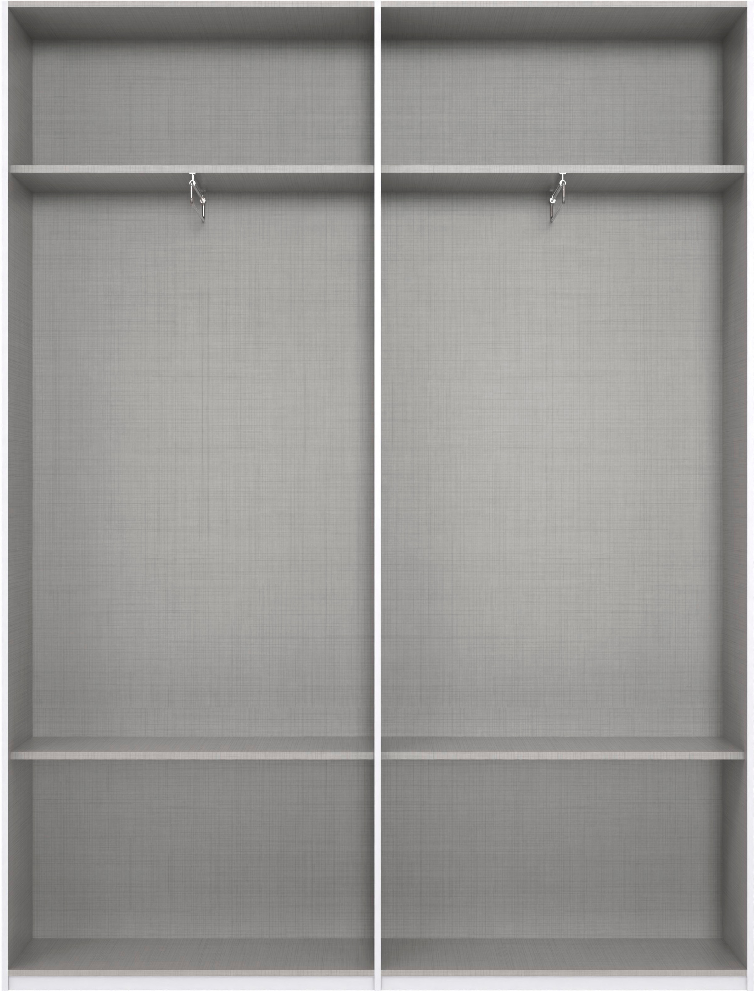Wimex Kleiderschrank »Mugano,in 8 Breiten,3 Höhen,2 Tiefen, viele Farben, Made in Germany«, (in Basic oder Premium Ausstattung mit 2 weiteren Einlegeböden), mit langen oder kurzen Griffen aus Metall, mit oder ohne Spiegel