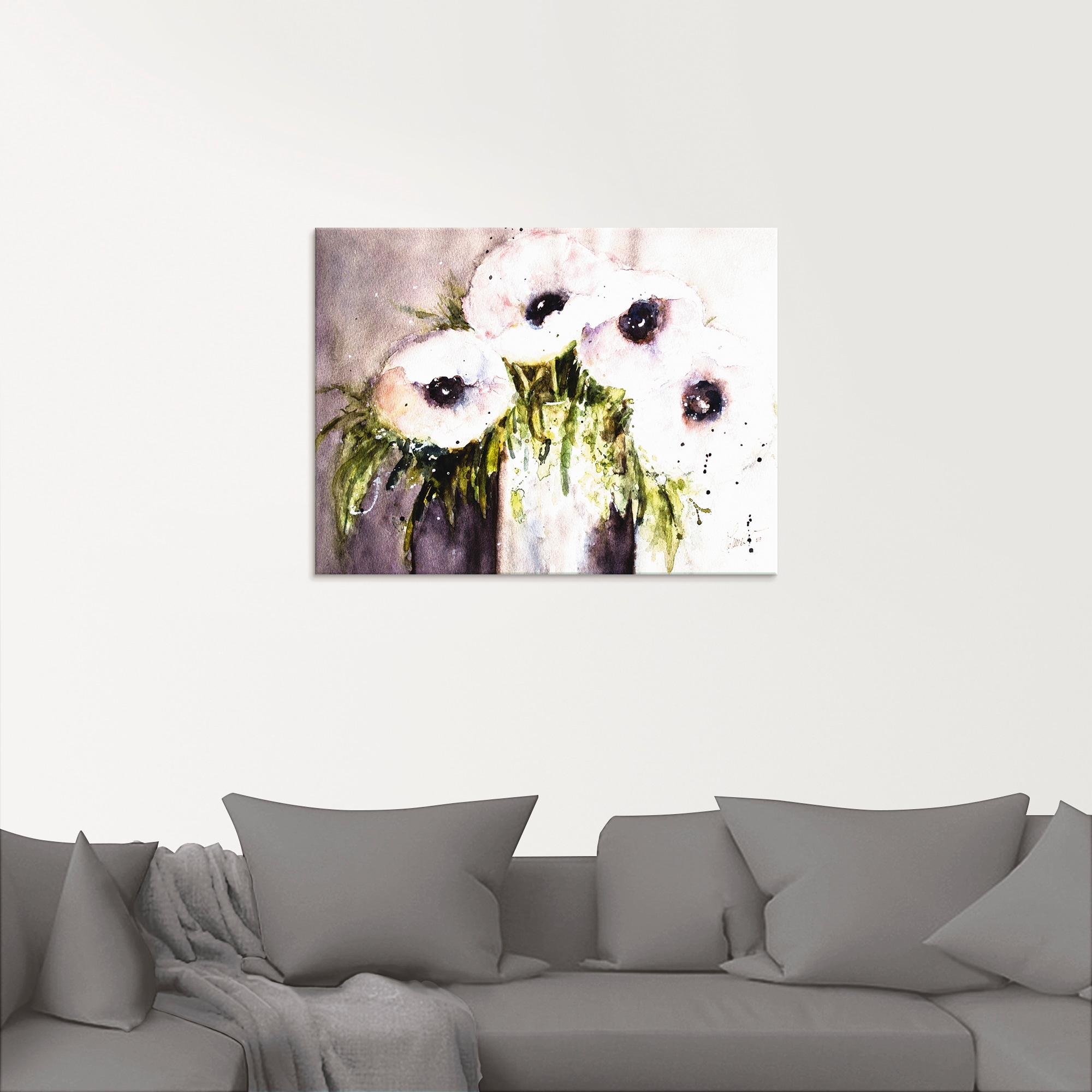 Artland Glasbild »Lila Mohn in Vase«, Blumen, (1 St.), in verschiedenen Grö günstig online kaufen