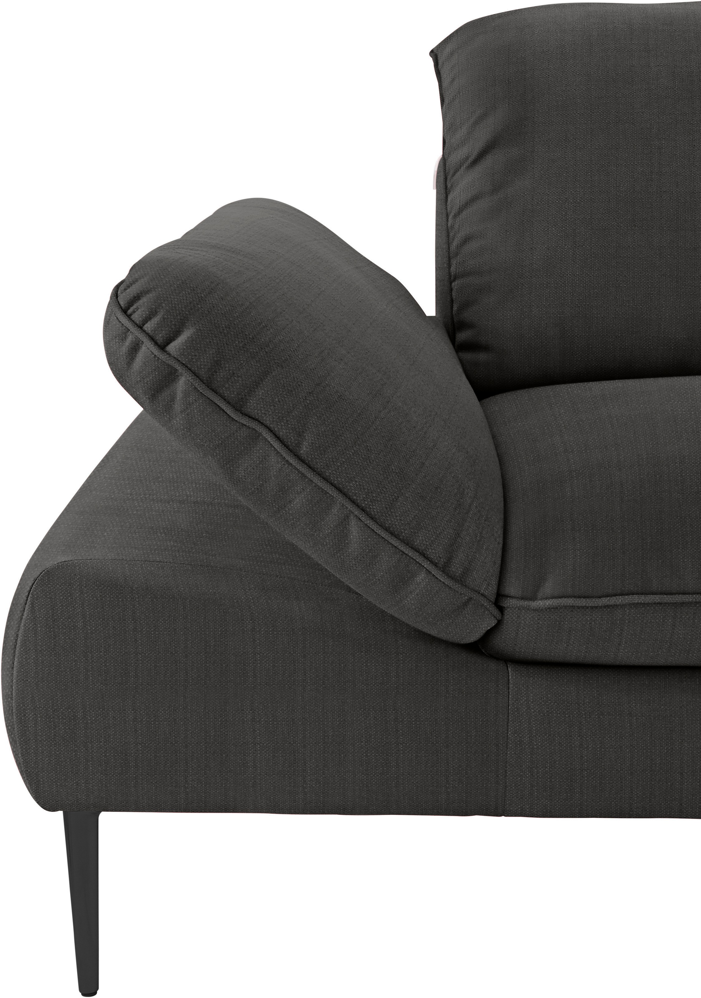 W.SCHILLIG Ecksofa »enjoy&MORE, Designsofa, elegant und bequem, L-Form«, Sitztiefenverstellung, Füße schwarz pulverbeschichtet, Breite 310 cm