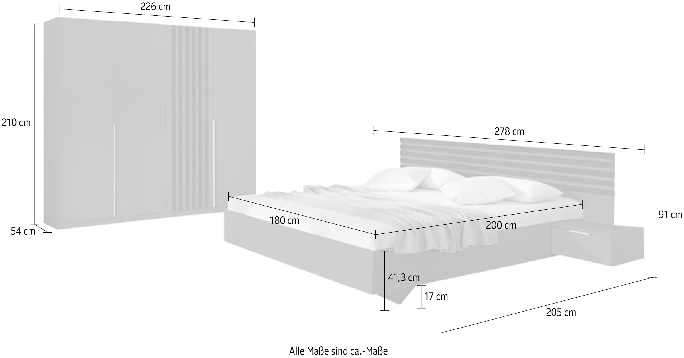 (Set), »Lamella«, mit online Schlafzimmer-Set eleganter bestellen rauch Lamellenabsetzung