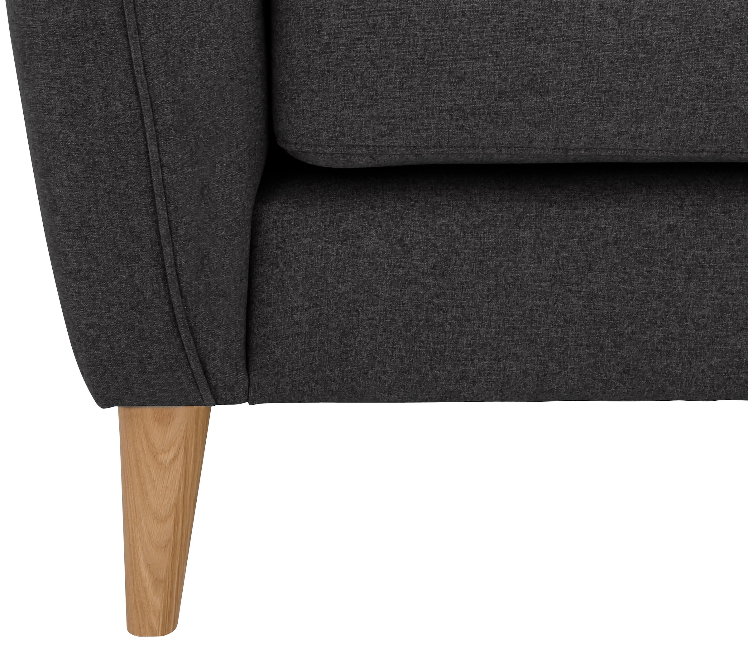 Home affaire Ecksofa »MARSEILLE 278/278 cm, L-Form, Webstoff, Flachgewebe, Filzoptik«, gleichschenklig, Massivholzbeine, Landhausstil, Wellenunterfederung