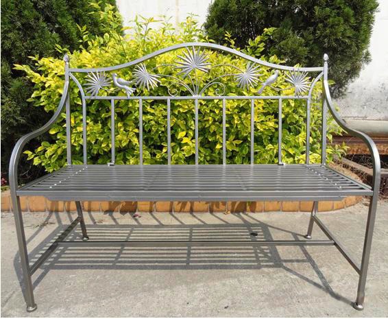 Metall Gartenbank 2-Sitzer Silbergrau 84 x 111 x 52 cm günstig online kaufen