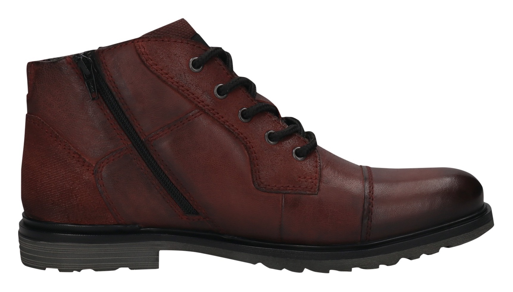 bugatti Schnürboots, Boots, Herrenschuh, Stiefelette mit seitlichem Logo-Branding