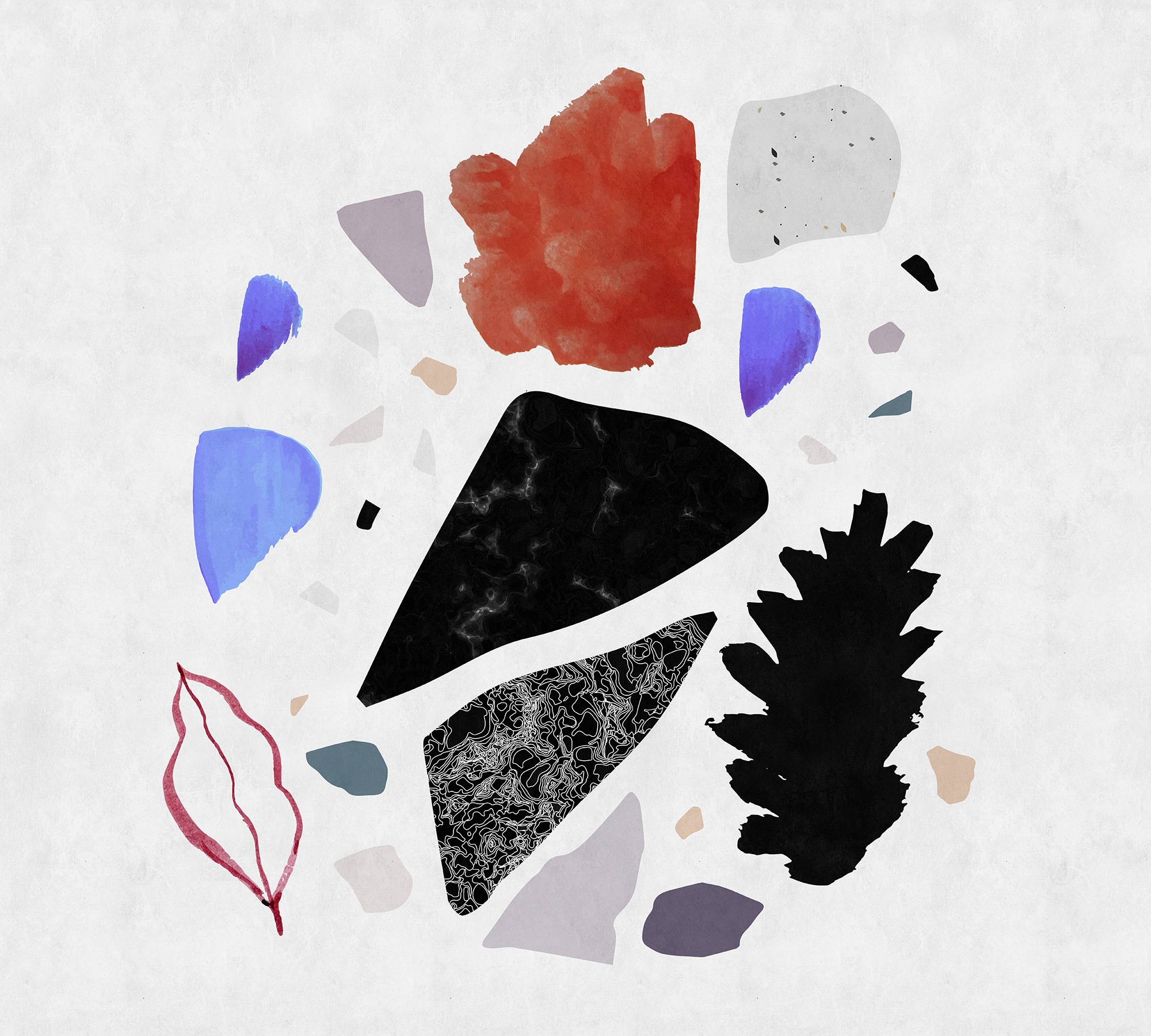 LIVING WALLS Fototapete »Walls by Patel Terrazzo 3« glatt Vlies, Wand, Schräge bunt B/L: 3 m m x 2,7 m m