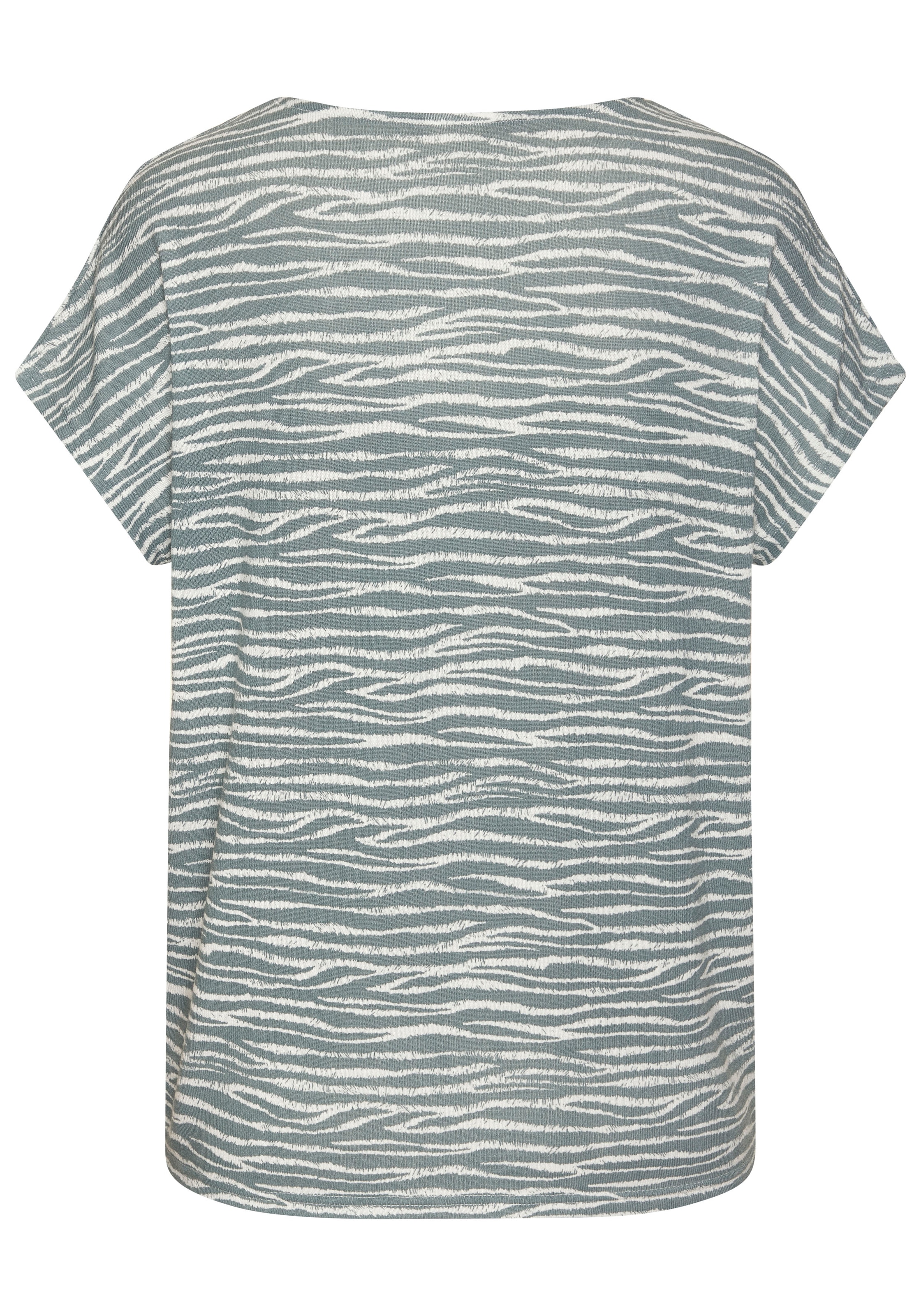 LASCANA Kurzarmshirt »mit modischem Zebra-Muster«, aus weichem Viskose-Strick