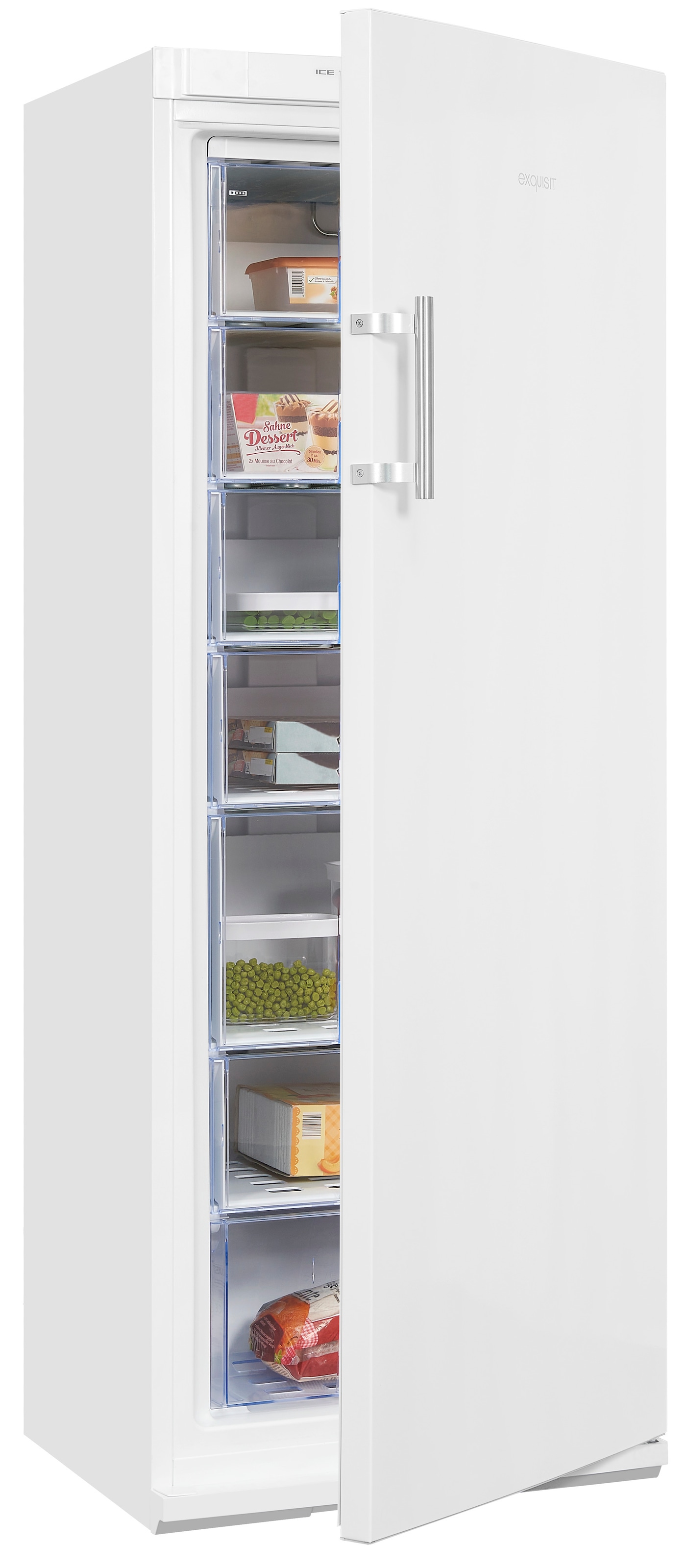 exquisit Gefrierschrank »GS27-H-280E weiss«, 163 cm hoch, 60 cm breit, Türanschlag wechselbar