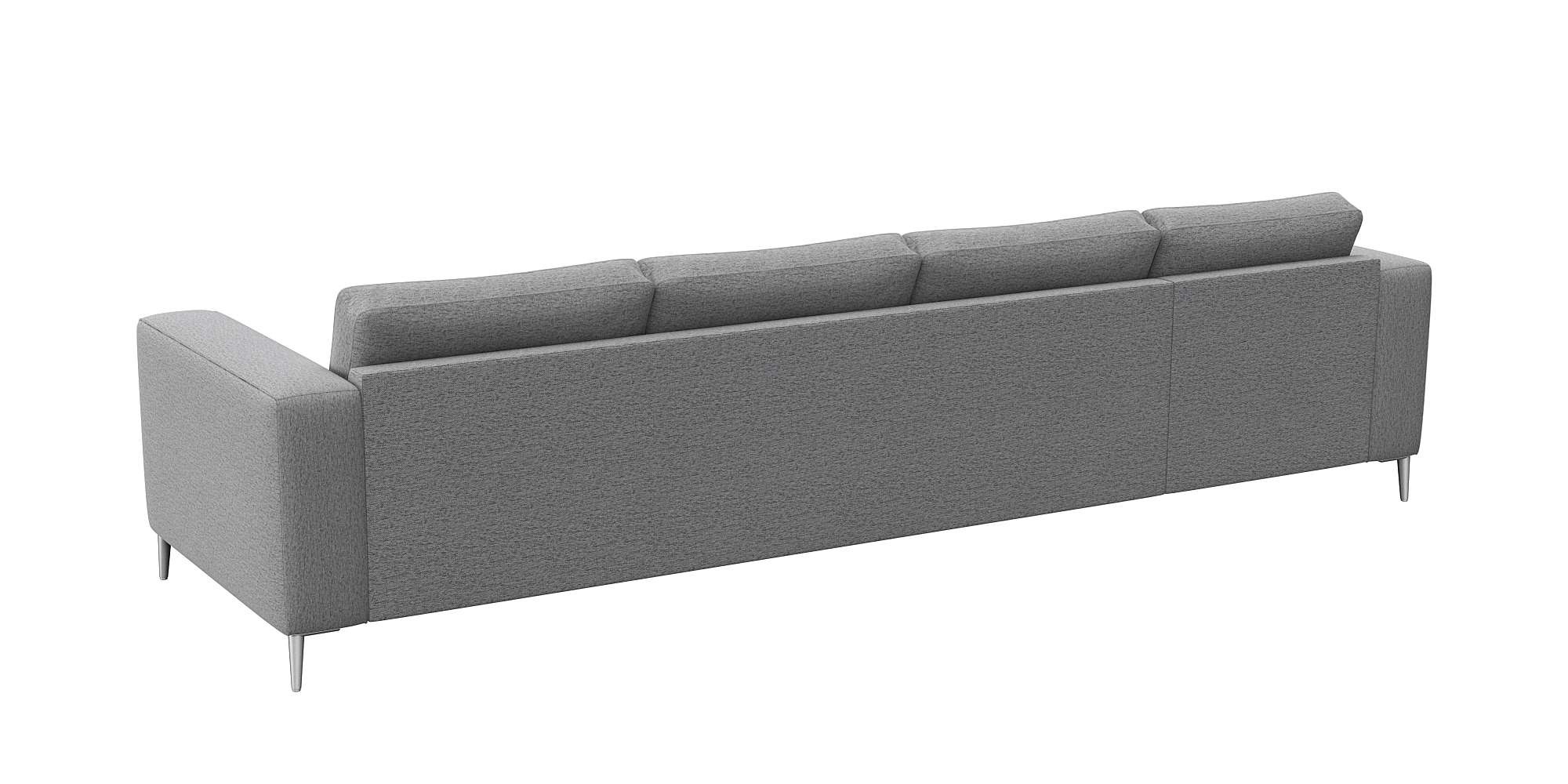 FLEXLUX Ecksofa »Fiore, super Sitzkomfort durch Kaltschaum im Sitz, L-Form« breite Armlehnen, Füße Alu