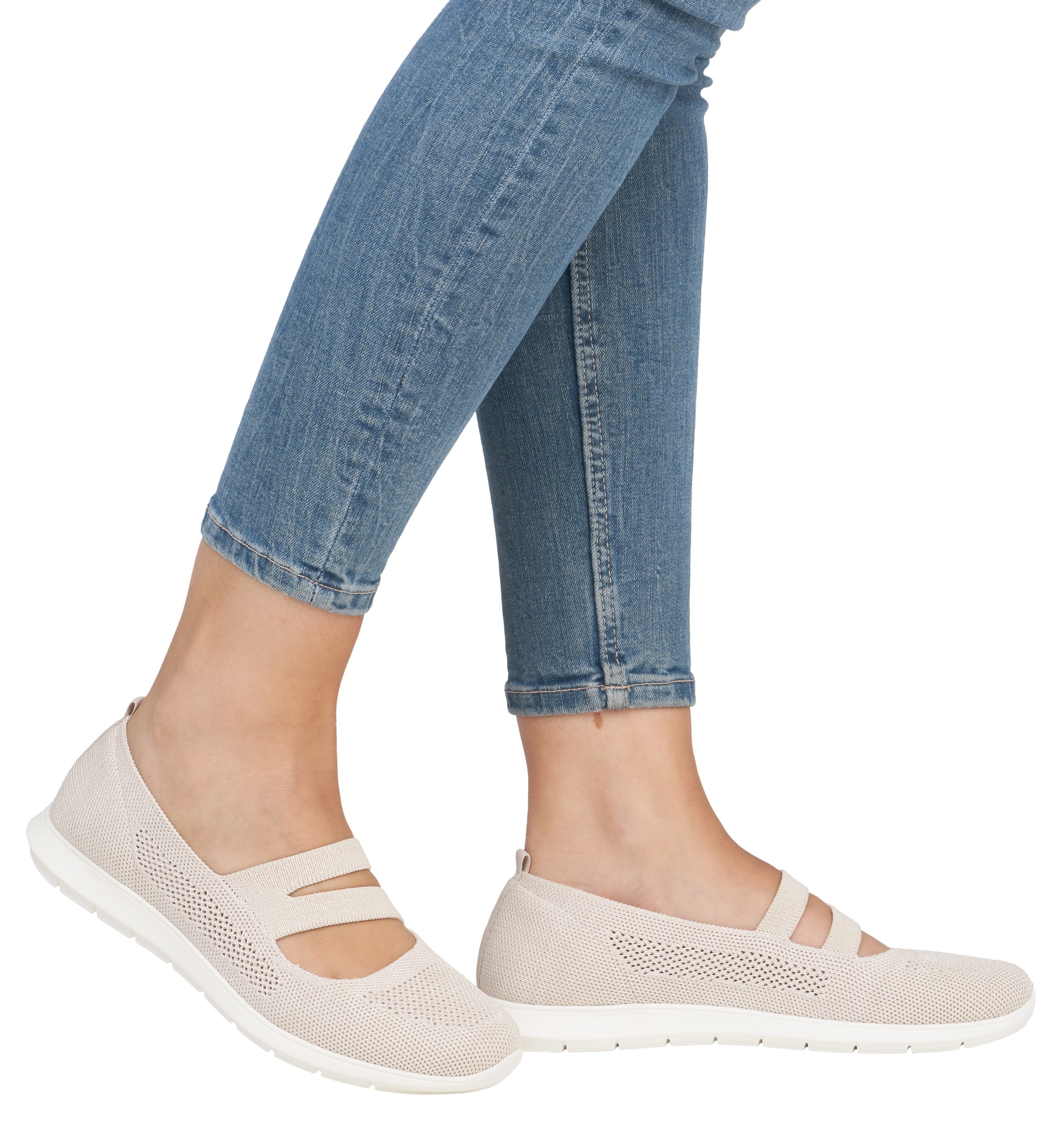 Remonte Riemchenballerina, Halbschuh, Freizeitschuh, Komfortschuh mit herausnehmbarer Einlage