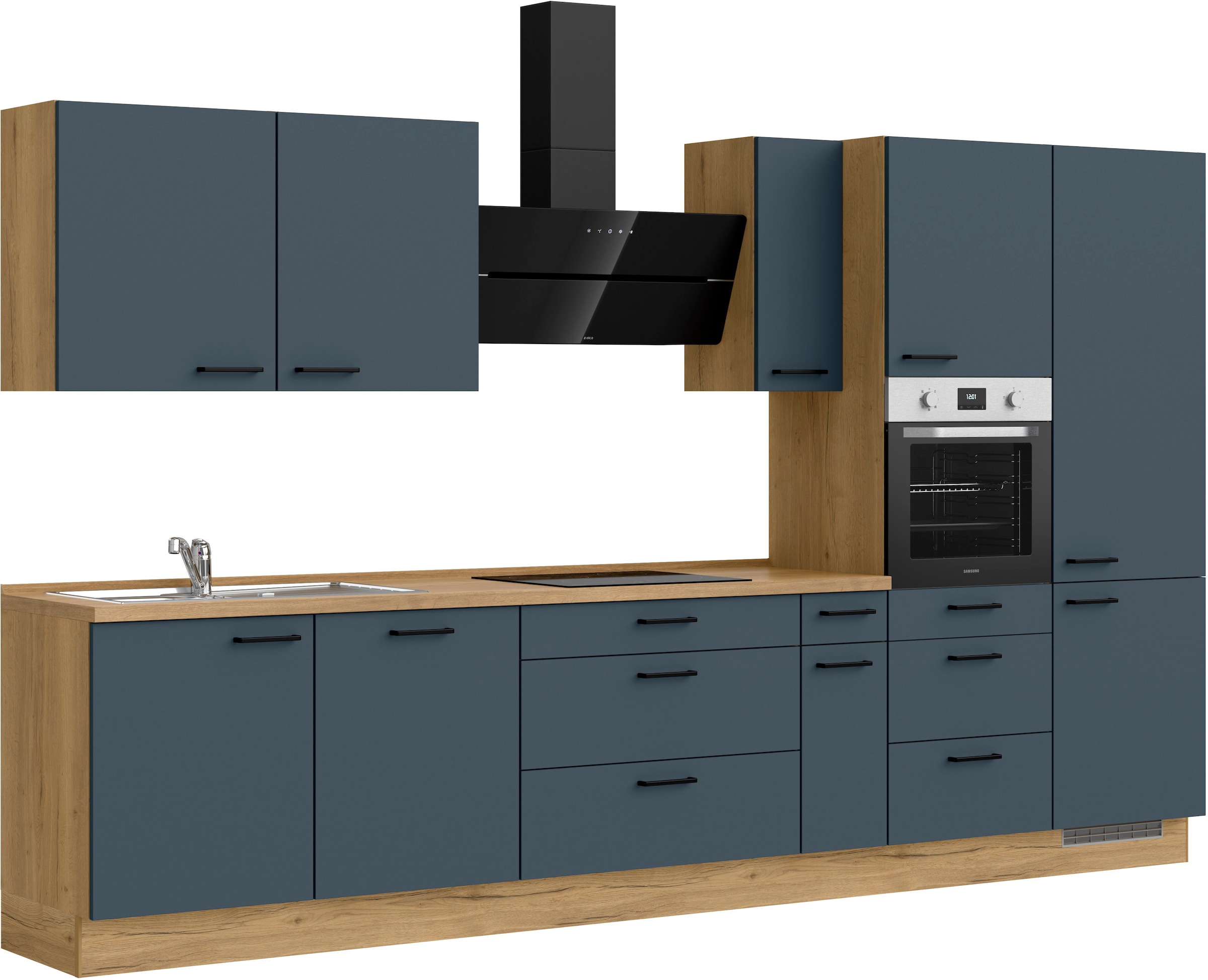 nobilia® Küchenzeile »"Easytouch II"« vormontiert, Ausrichtung wählbar, Breite 360 cm, wahlw. mit E-Geräten