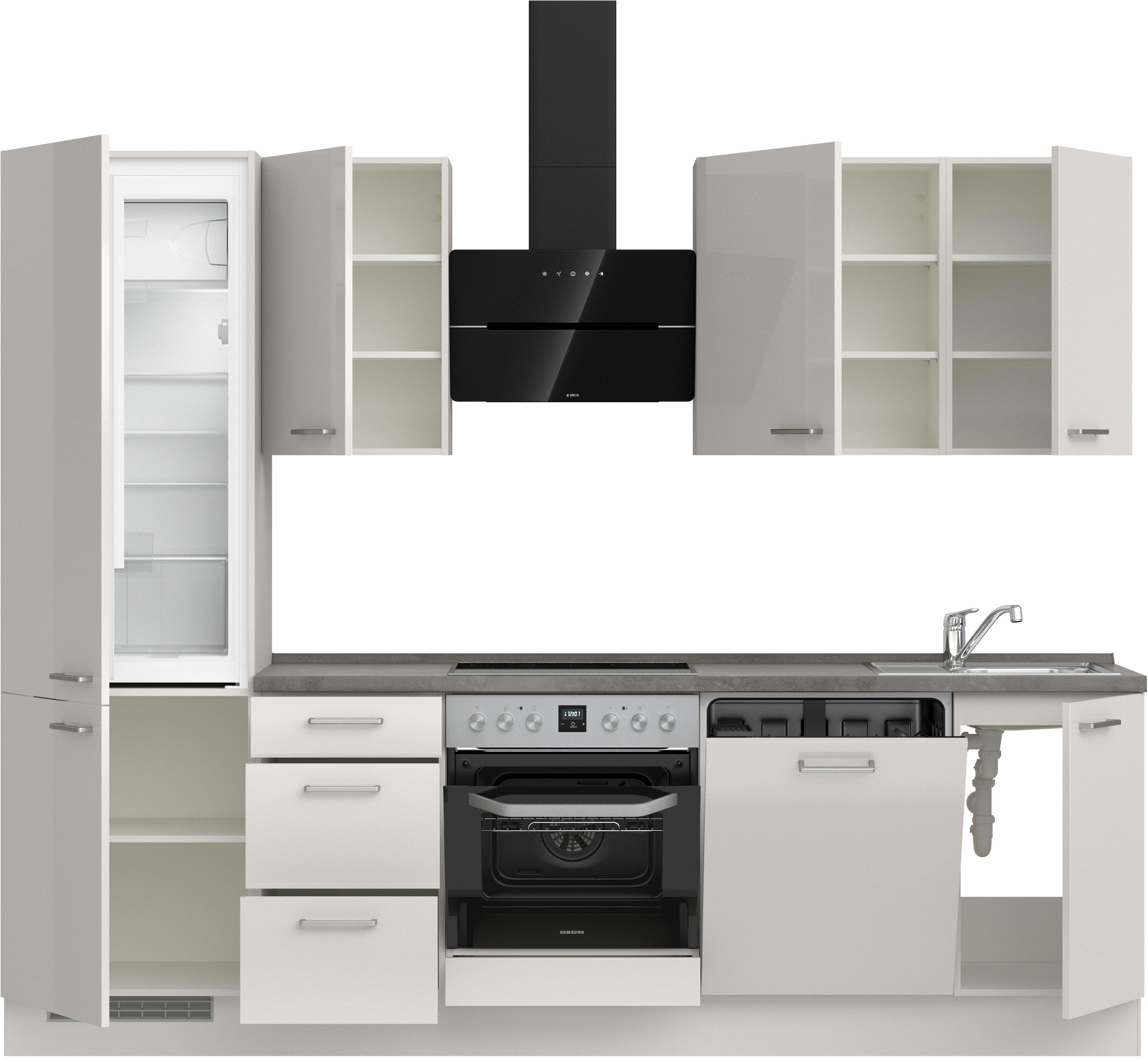 nobilia® Küchenzeile »"Flash II"«, vormontiert, Ausrichtung wählbar, Breite 270 cm, wahlw. mit E-Geräten