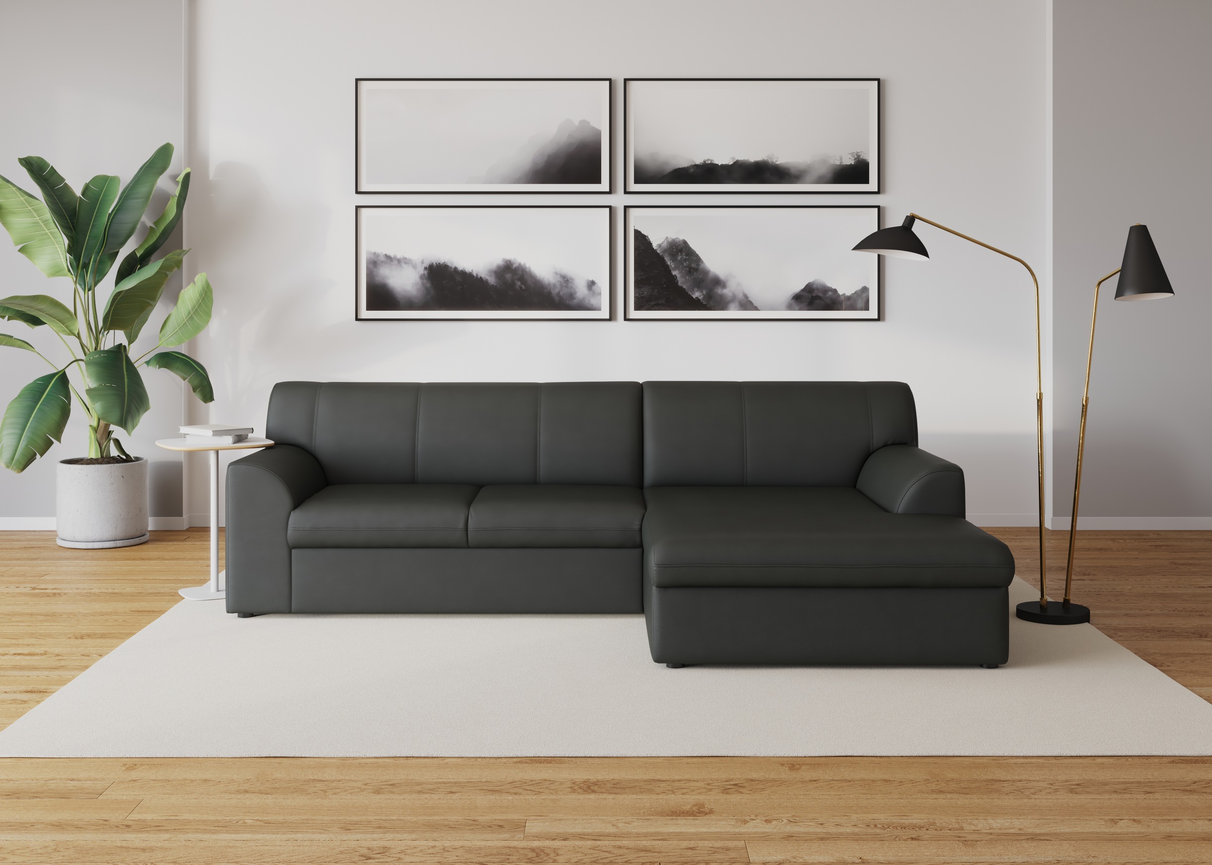DOMO collection Ecksofa »Topper, elegant und zeitlos, kompaktes Stellmaß 245/155cm, L-Form«, mit Recamiere, wahlweise mit Schlaffunktion
