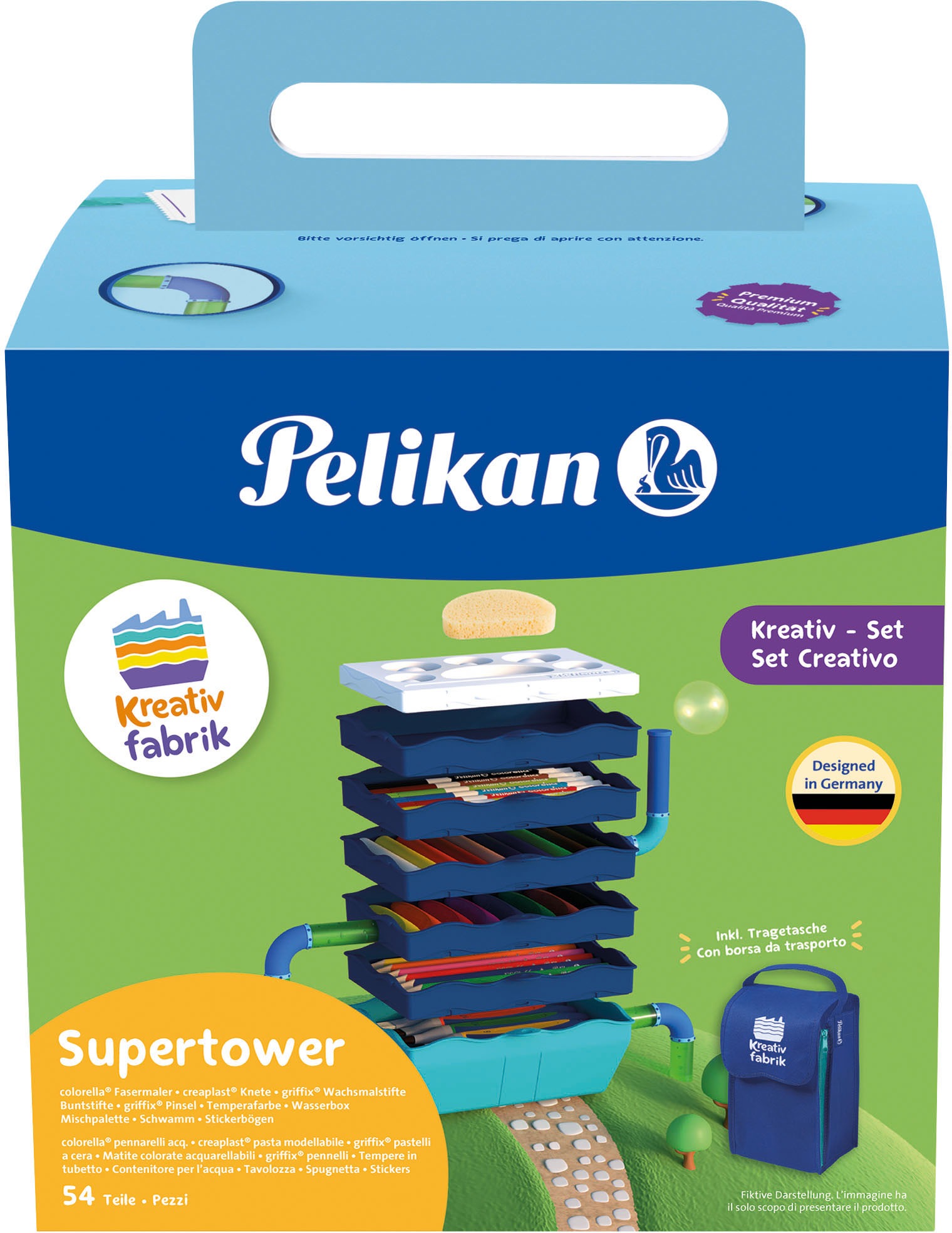 Pelikan Kreativset »Kreativfabrik - Supertower«, Inklusive Tragetasche, Made in Germany