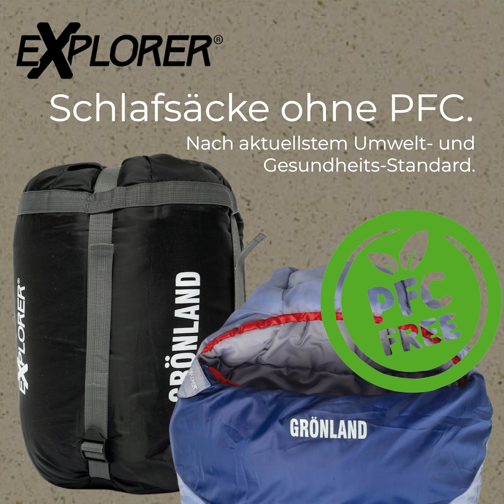 EXPLORER Mumienschlafsack »Grönland Camping Schlafsack 230x82x55cm Outdoor warm«, (+0°C bis -23°C Frühling/Sommer/Herbst/Winter Reise Festival)