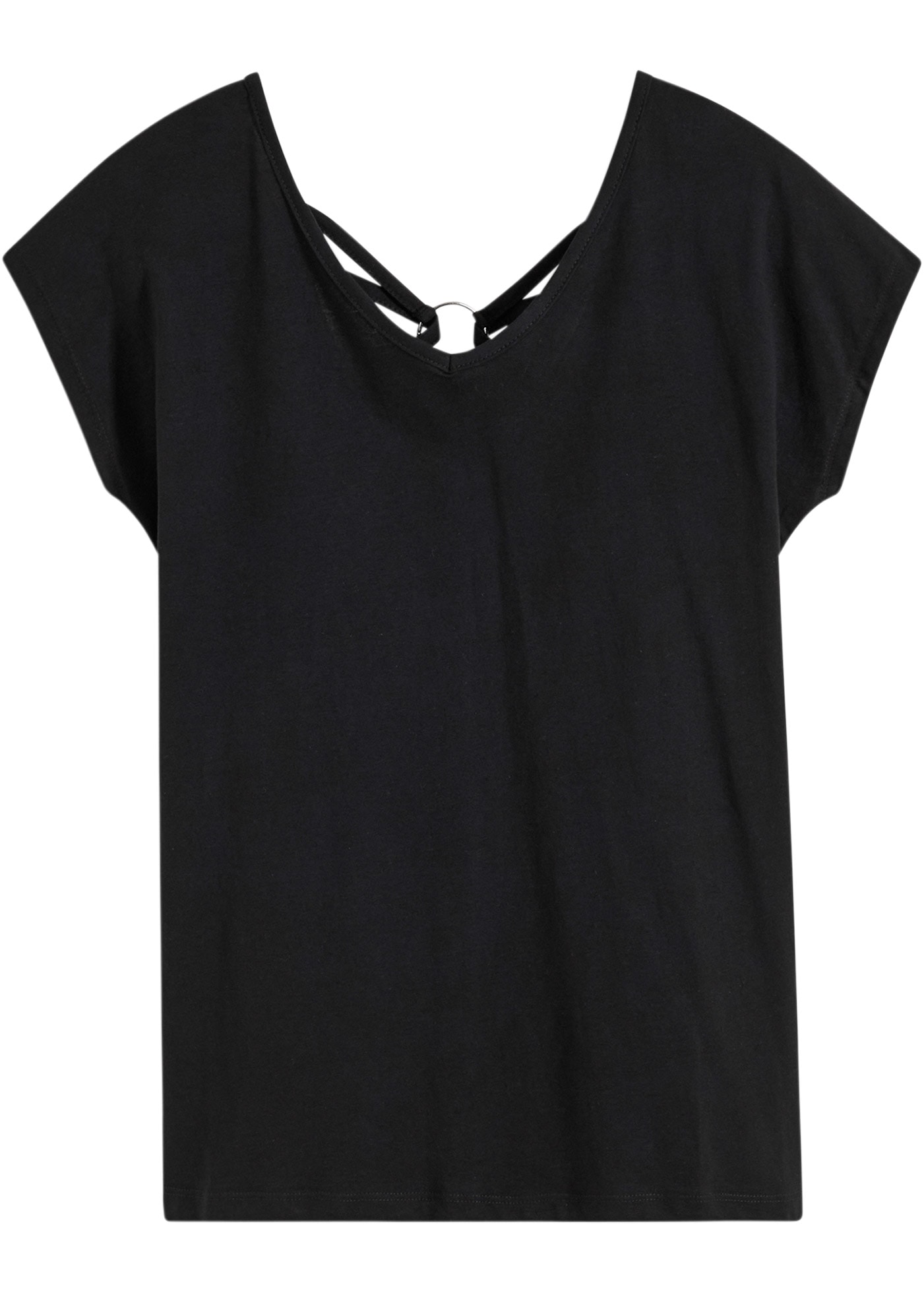 bonprix T-Shirt lockere Passform, mit V-Ausschnitt, mit coolem Rückendetail