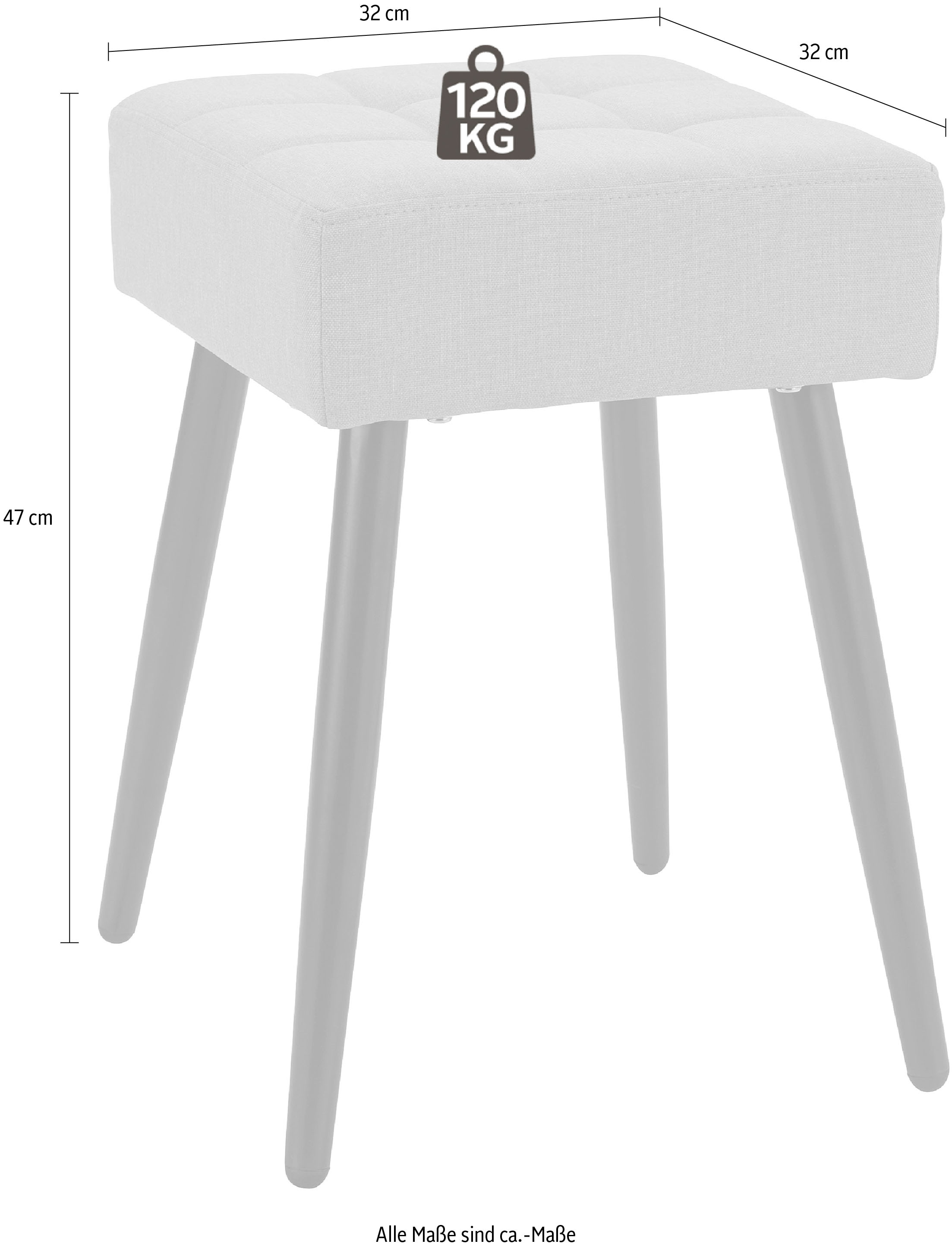 INOSIGN Hocker »Louise«, (1 St.), quadratische Sitzfläche in 32 cm online  kaufen