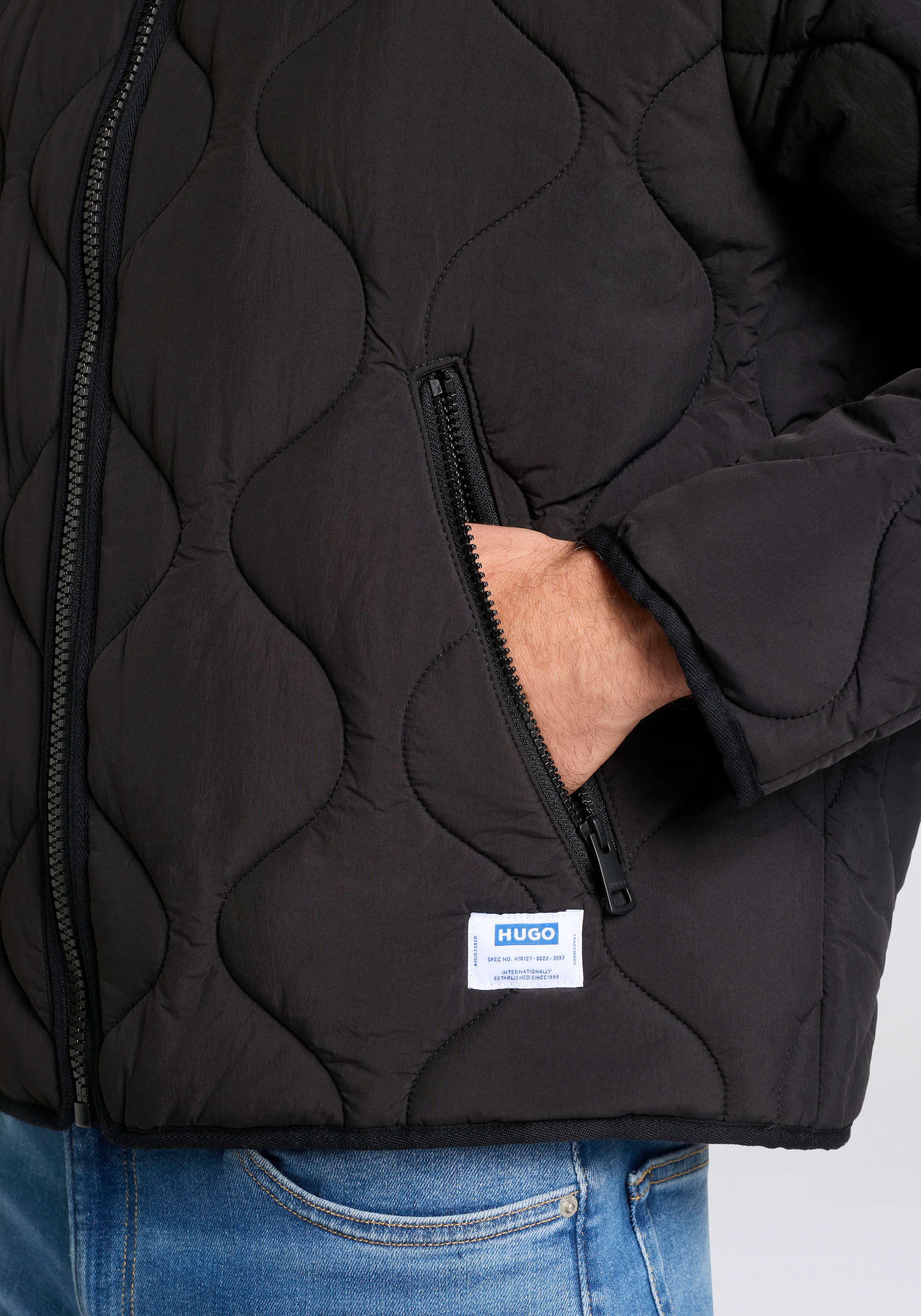 HUGO Blue Steppjacke »Boco« mit Stehkragen, relaxed fit, Reißverschlusstaschen