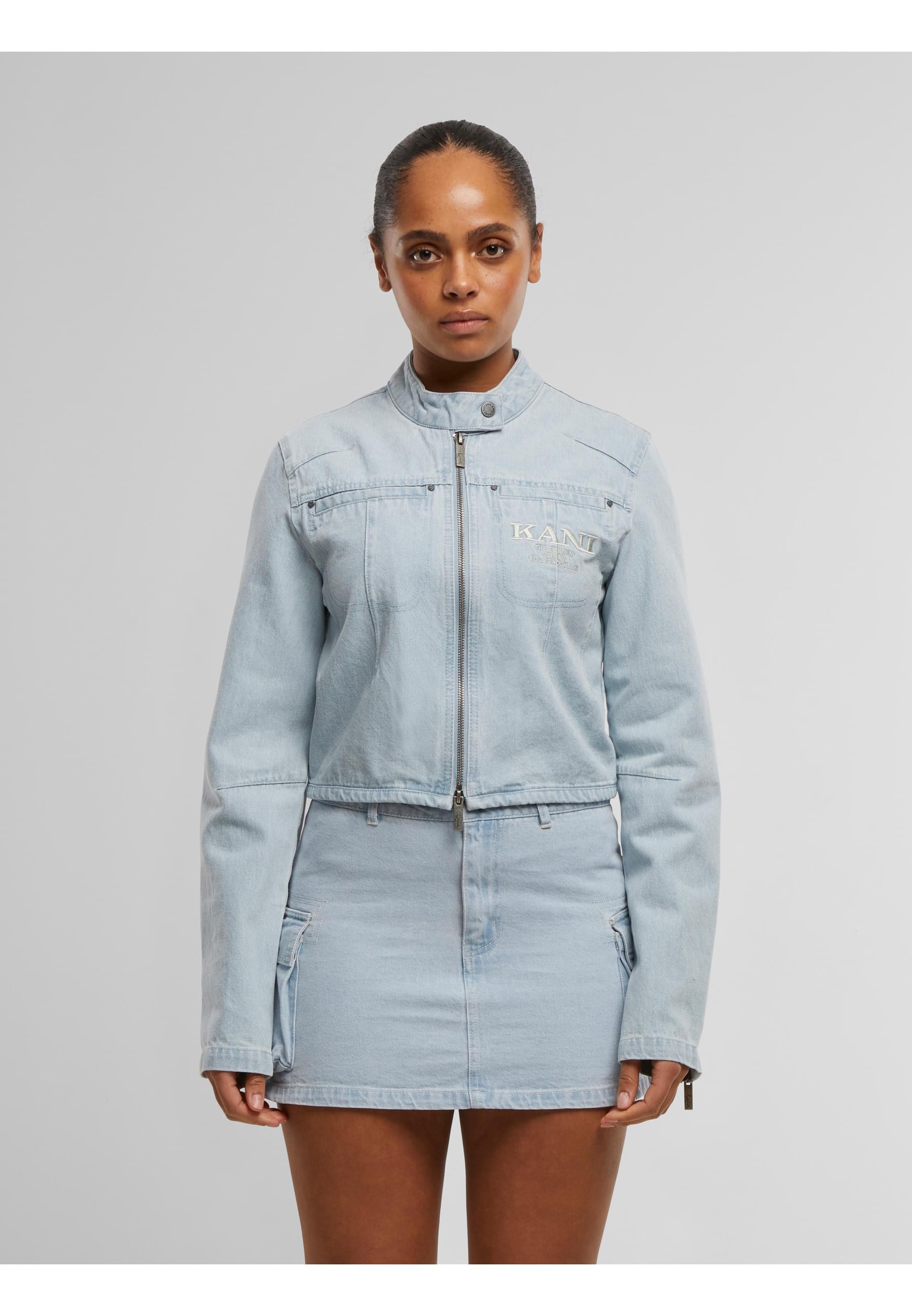 Karl Kani Allwetterjacke »Karl Kani Retro TM Denim Biker Jacket« 1 Stk. tlg. ohne Kapuze
