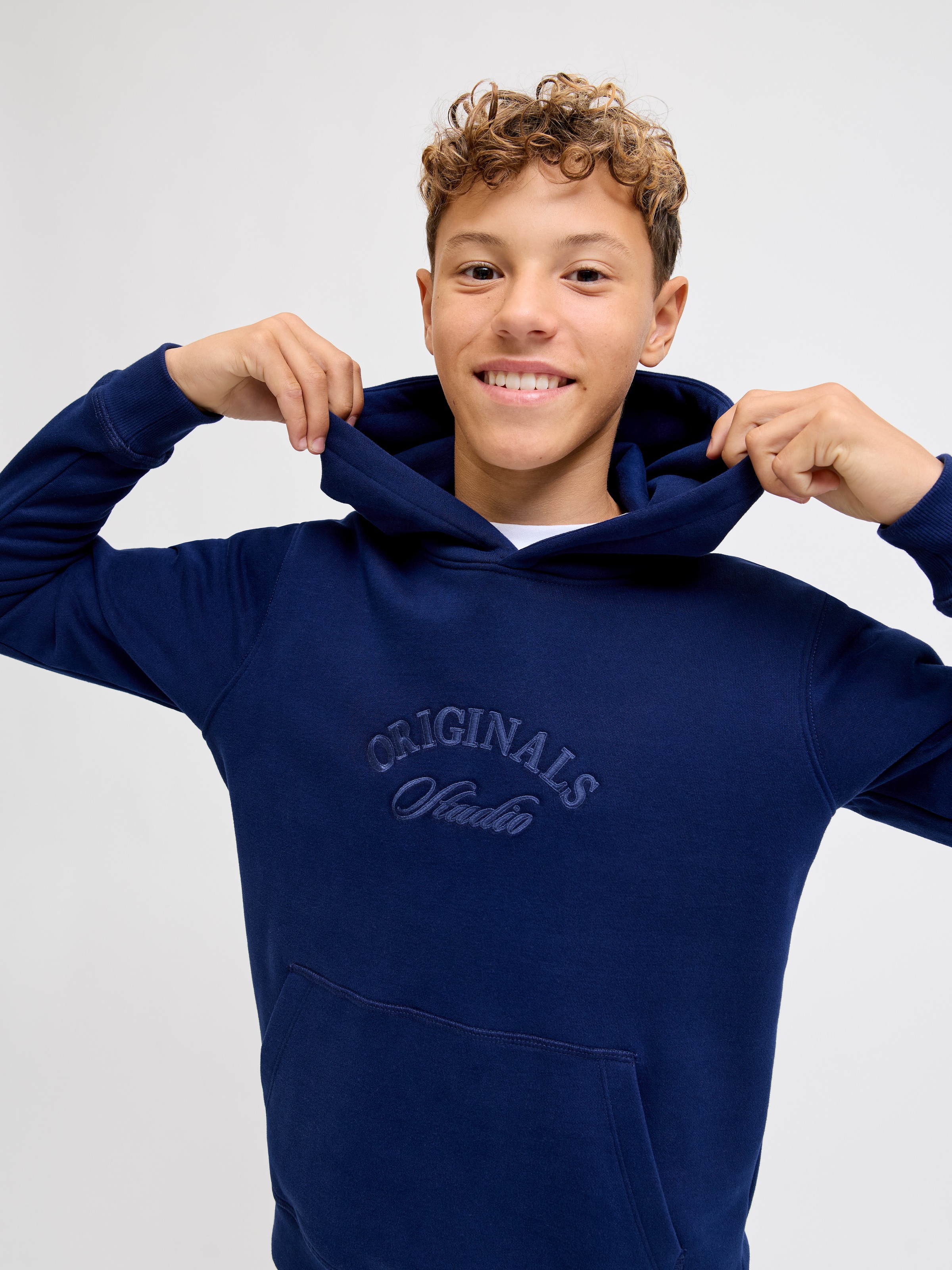 Jack & Jones Junior Kapuzensweatshirt »JORBLEECKER BRANDING SWEAT HOOD BF JNR«
