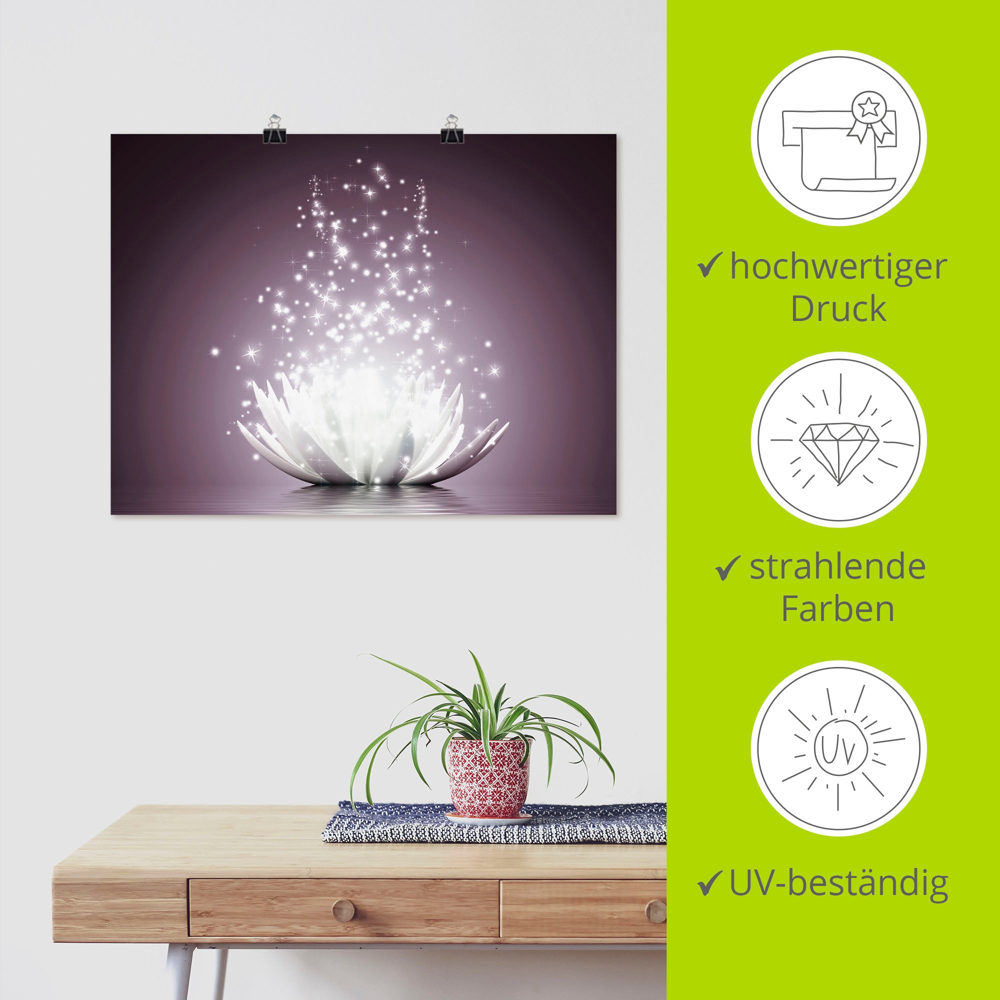 Artland Wandbild »Magie der Lotus-Blume« Blumen 1 Stk. tlg. als Leinwandbild, Poster, Wandaufkleber in verschied. Größen