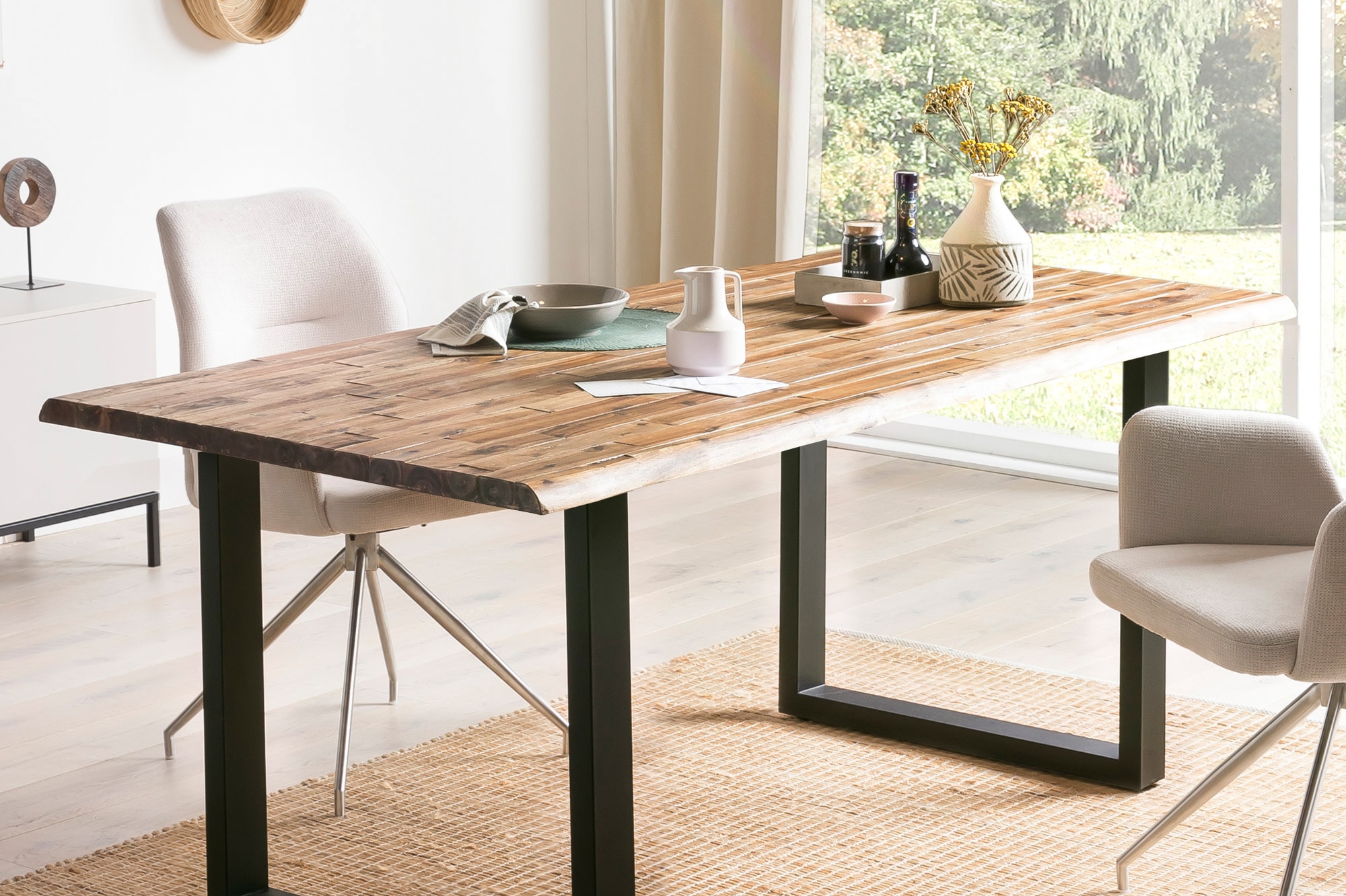 SalesFever Essgruppe, (Set, 5 tlg.), Stühle mit 360 Grad Drehplatte unter der Sitzfläche